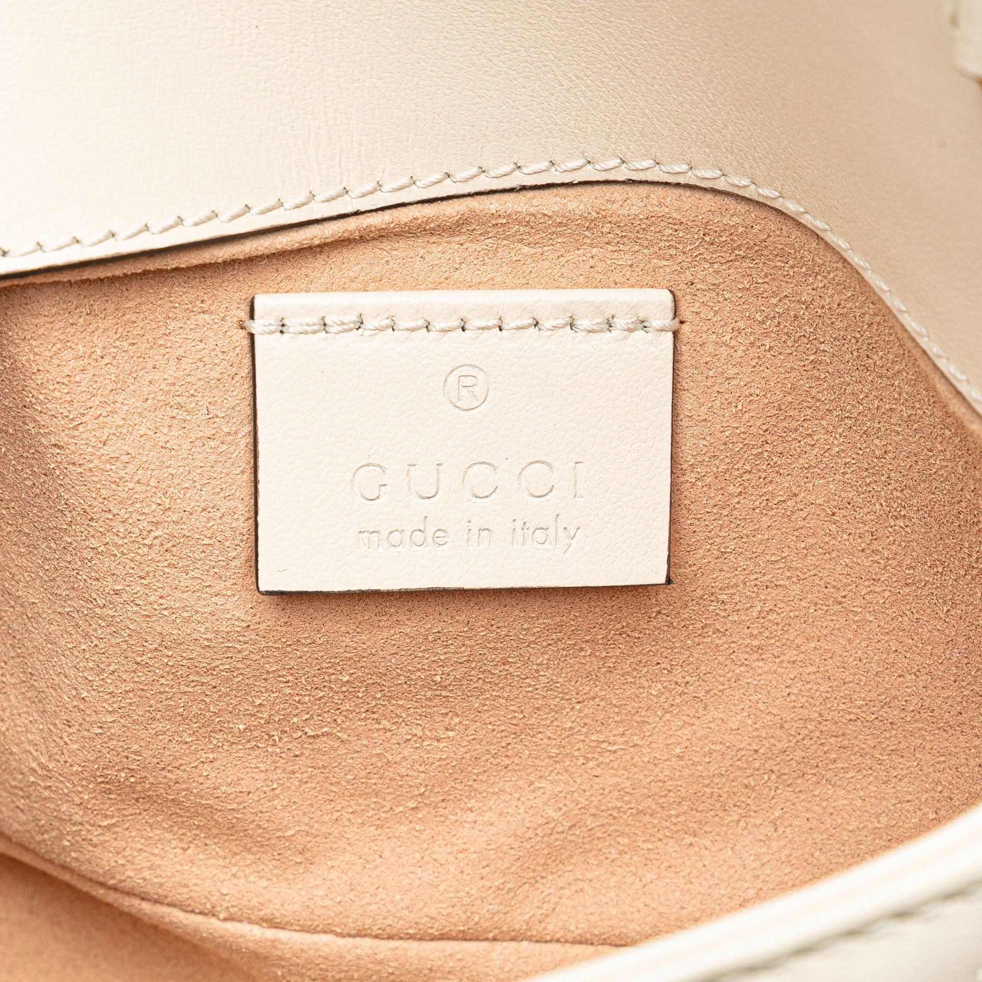 Gucci Gucci Super Mini GG Marmont Leather Matelasse Flap Crossbody White Size ONE SIZE - 5 Thumbnail