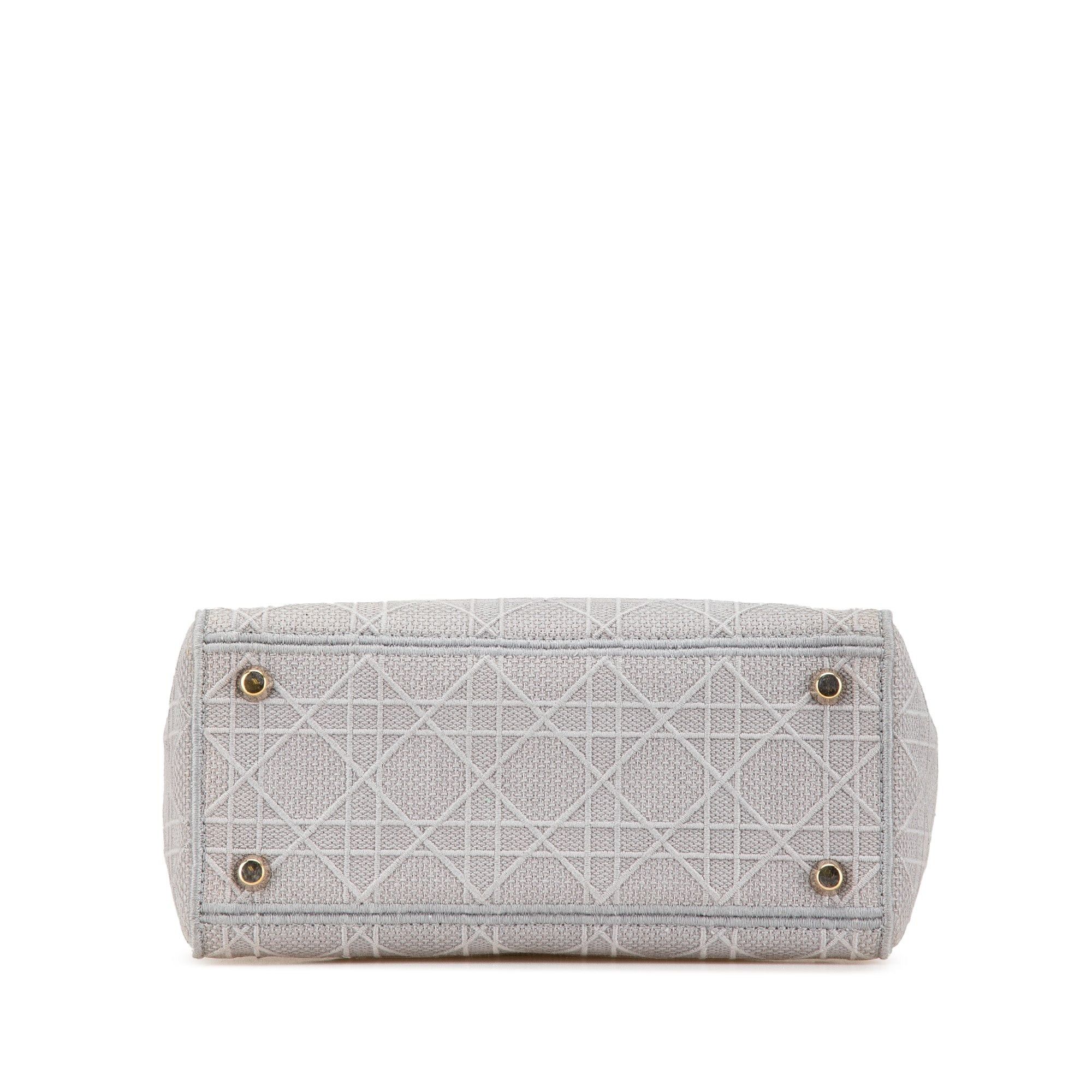 Dior Dior Medium Canvas Cannage Lady D Lite Gray Size ONE SIZE - 3 Thumbnail