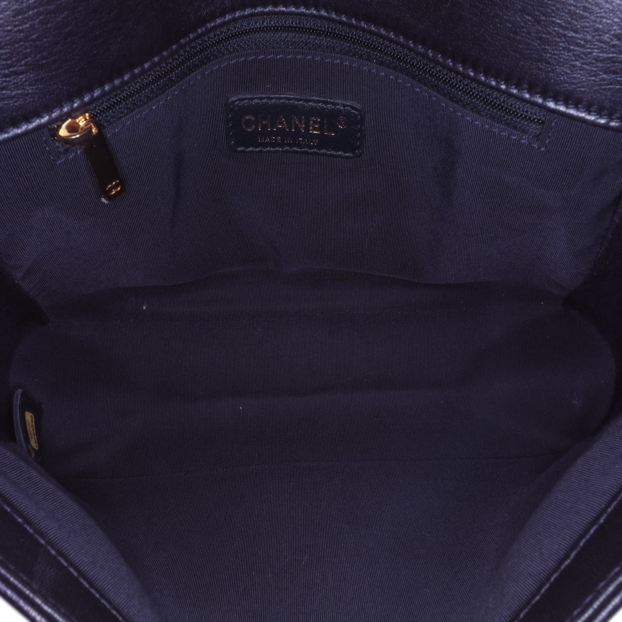 Chanel Chanel Large Lambskin Embossed Boy Cube Flap Blue Size ONE SIZE - 4 Thumbnail