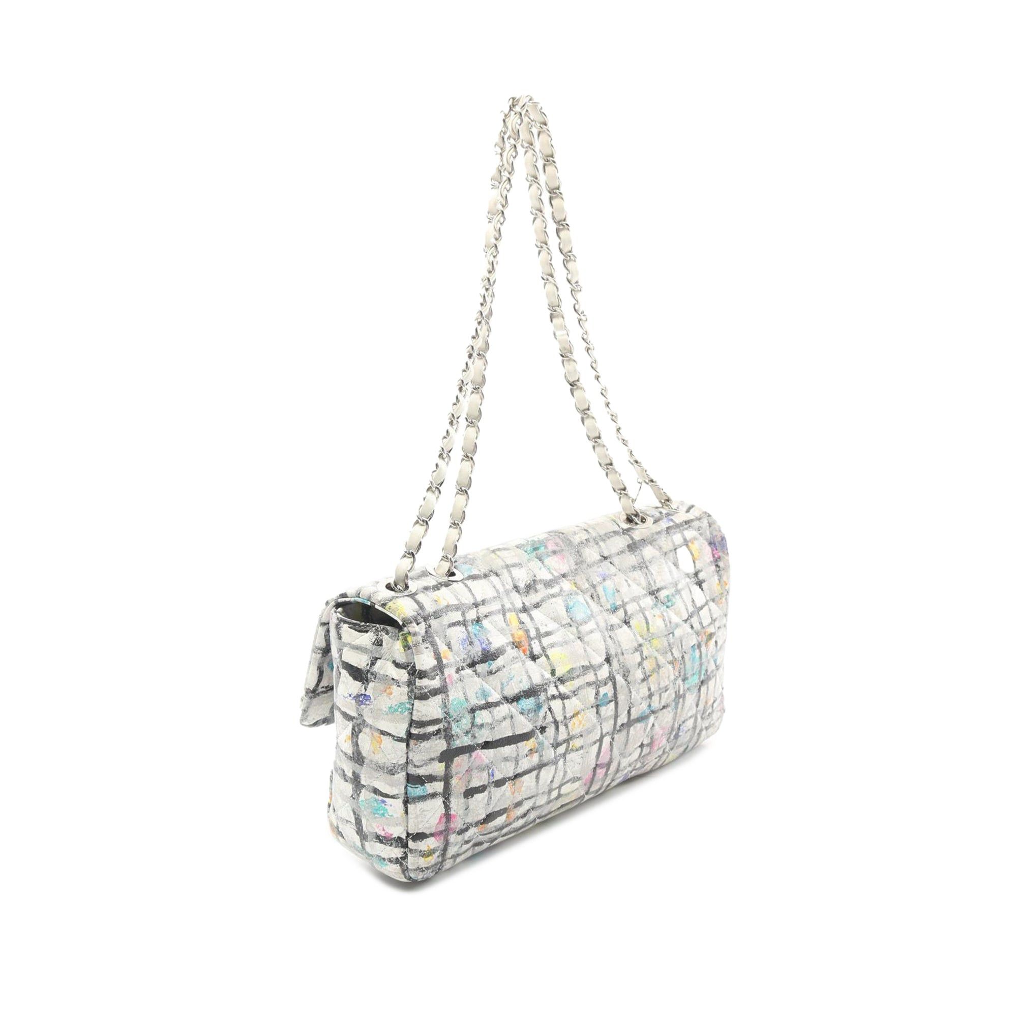 Chanel Chanel Medium Calfskin Hand Painted Graffiti Flap White Size ONE SIZE - 2 Thumbnail