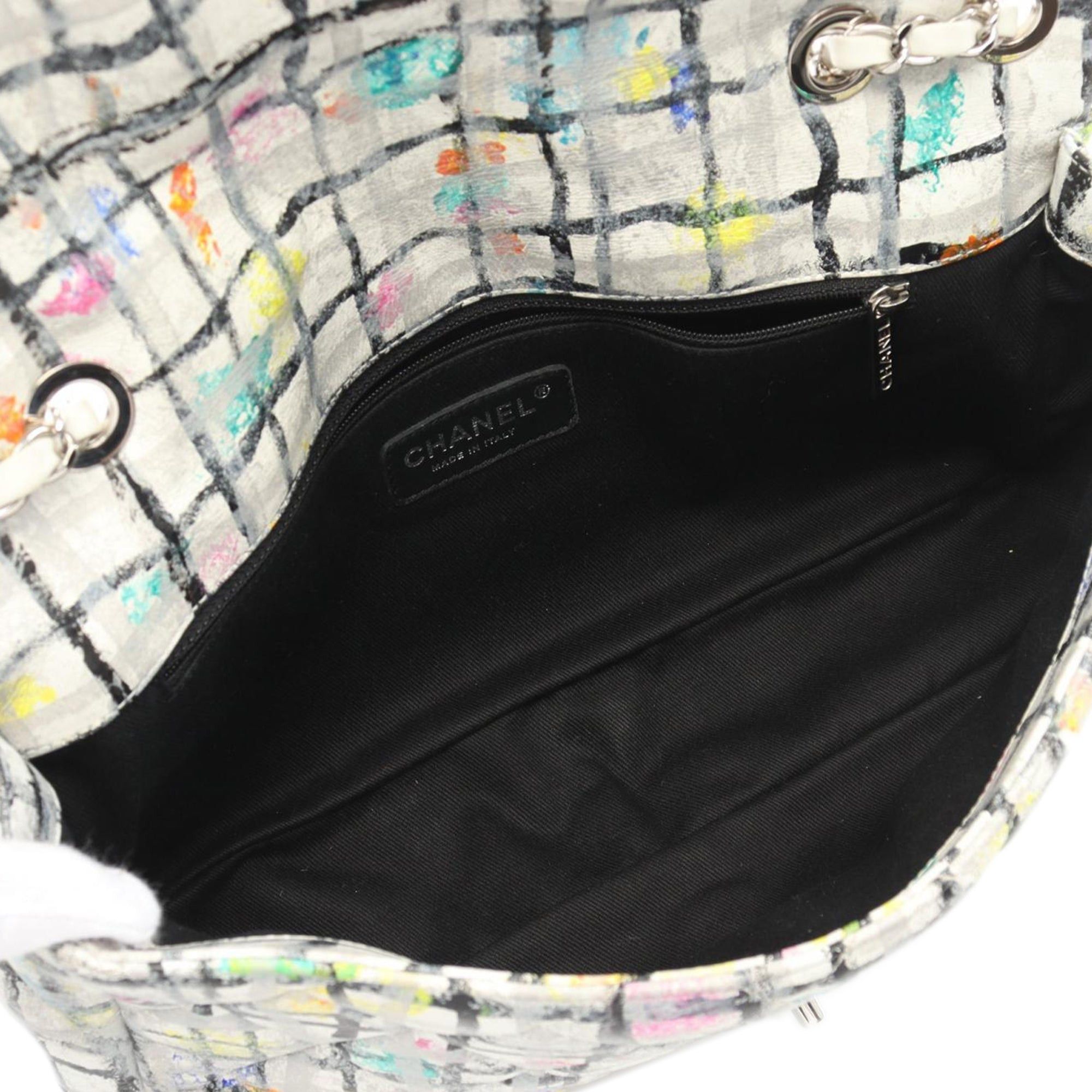 Chanel Chanel Medium Calfskin Hand Painted Graffiti Flap White Size ONE SIZE - 3 Thumbnail