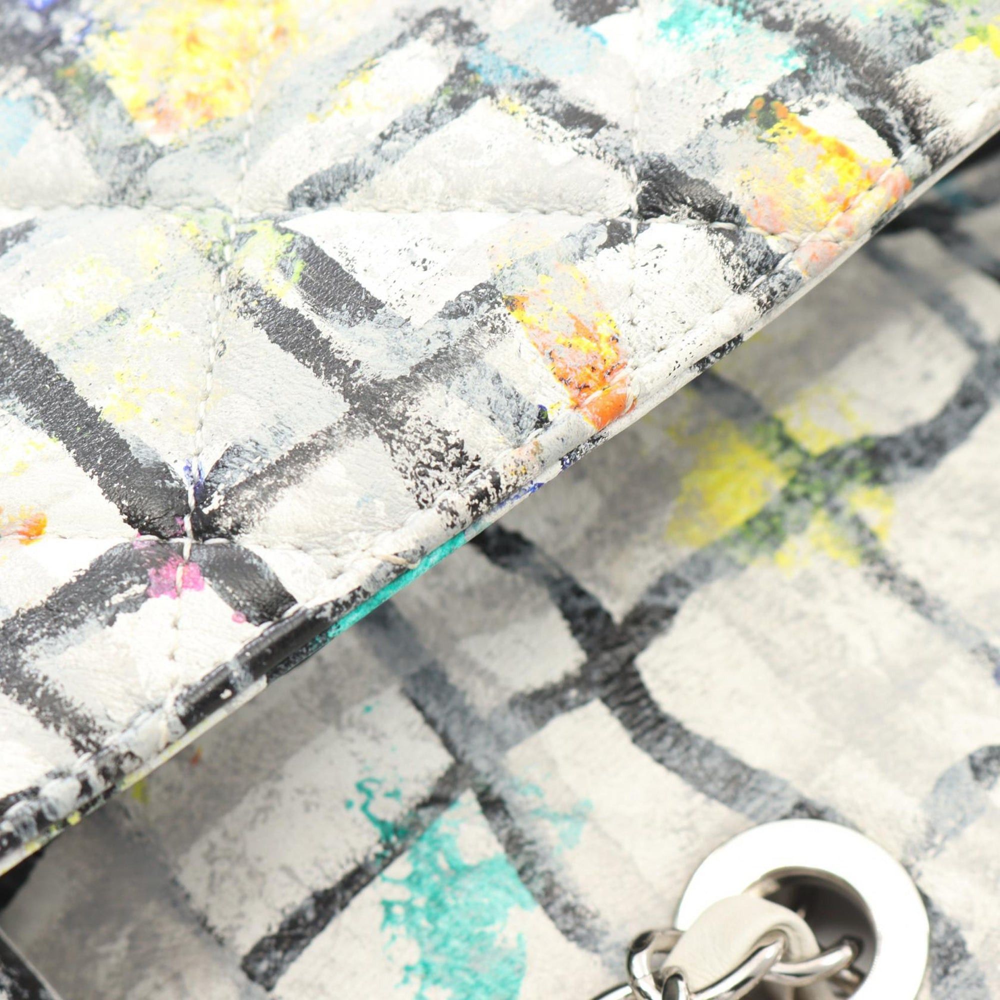 Chanel Chanel Medium Calfskin Hand Painted Graffiti Flap White Size ONE SIZE - 8 Thumbnail