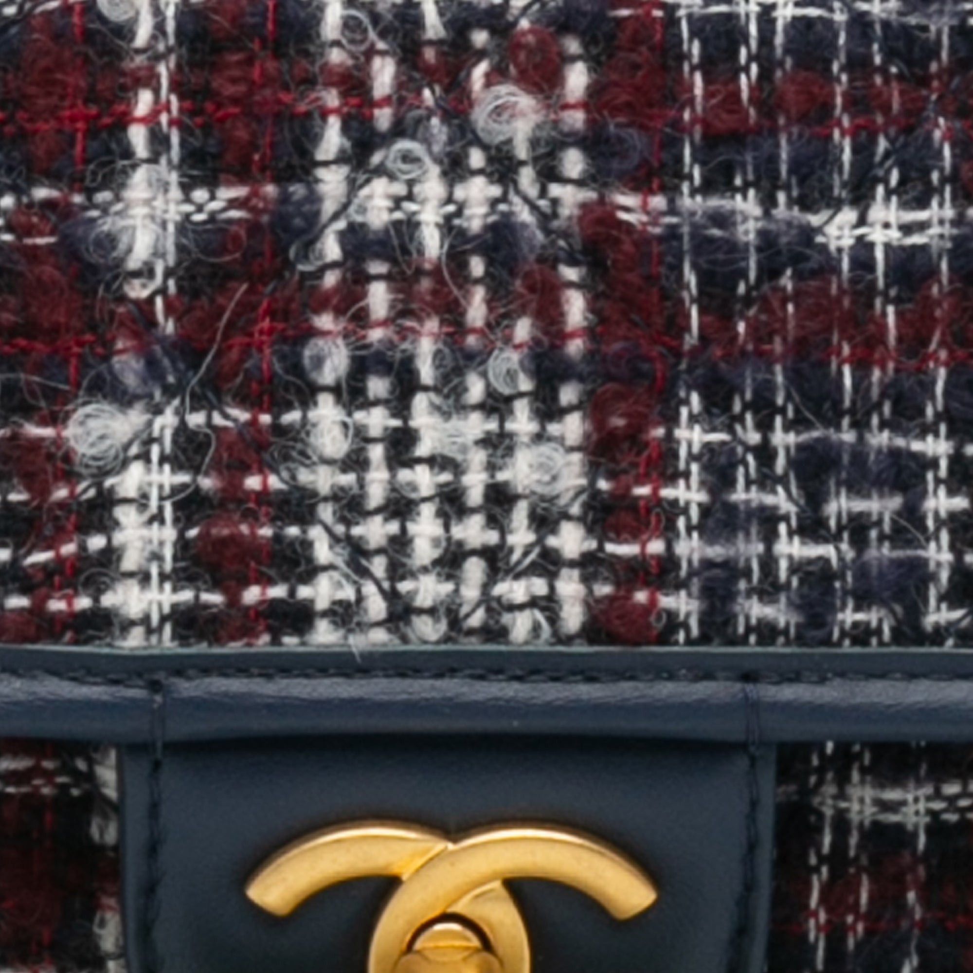 Chanel Chanel Small Tweed School Memory Top Handle Flap Blue Size ONE SIZE - 7 Thumbnail