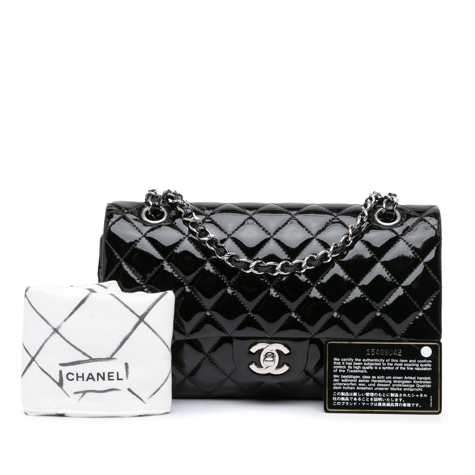 Chanel Chanel Medium Classic Patent Double Flap Black Size ONE SIZE - 13 Thumbnail