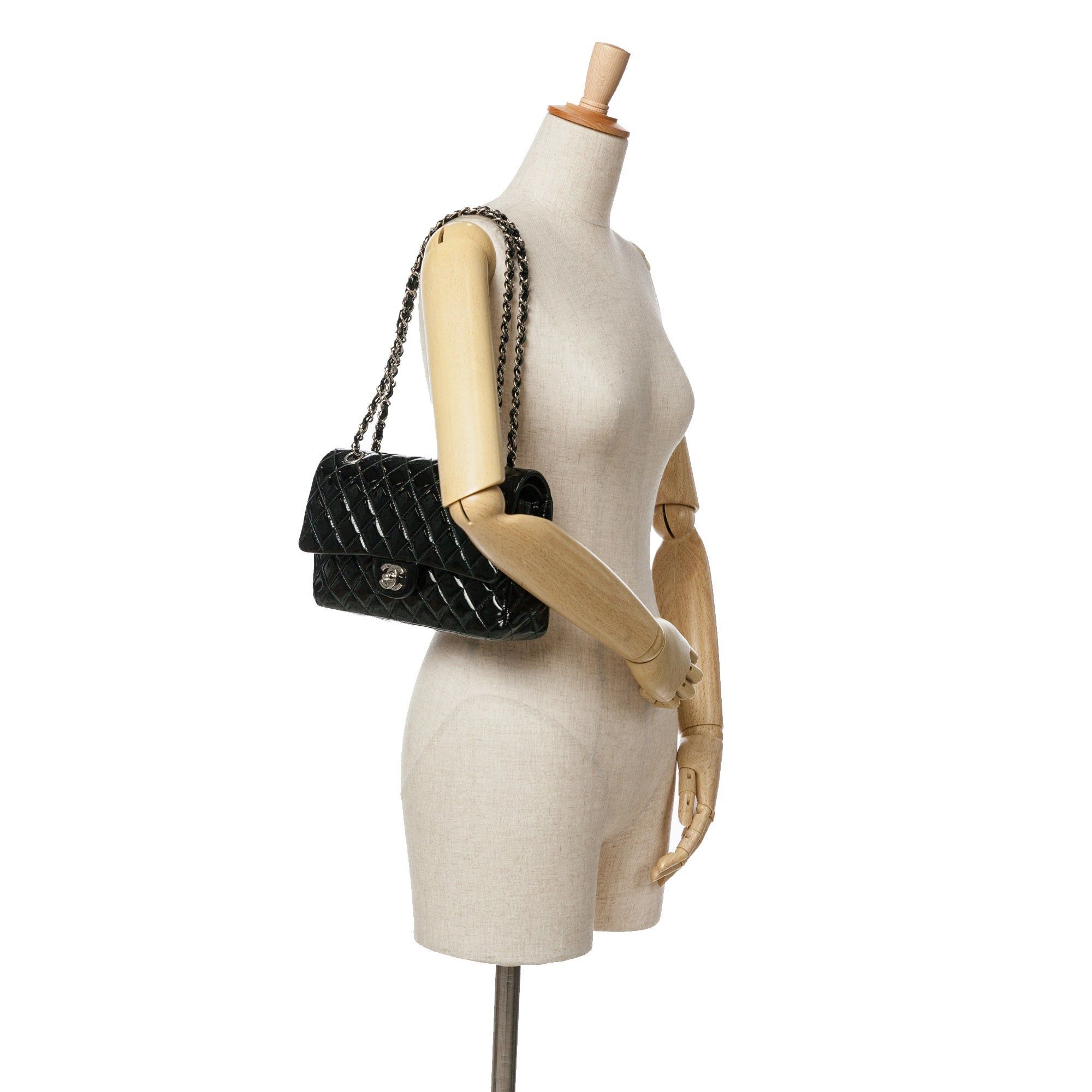 Chanel Chanel Medium Classic Patent Double Flap Black Size ONE SIZE - 12 Thumbnail