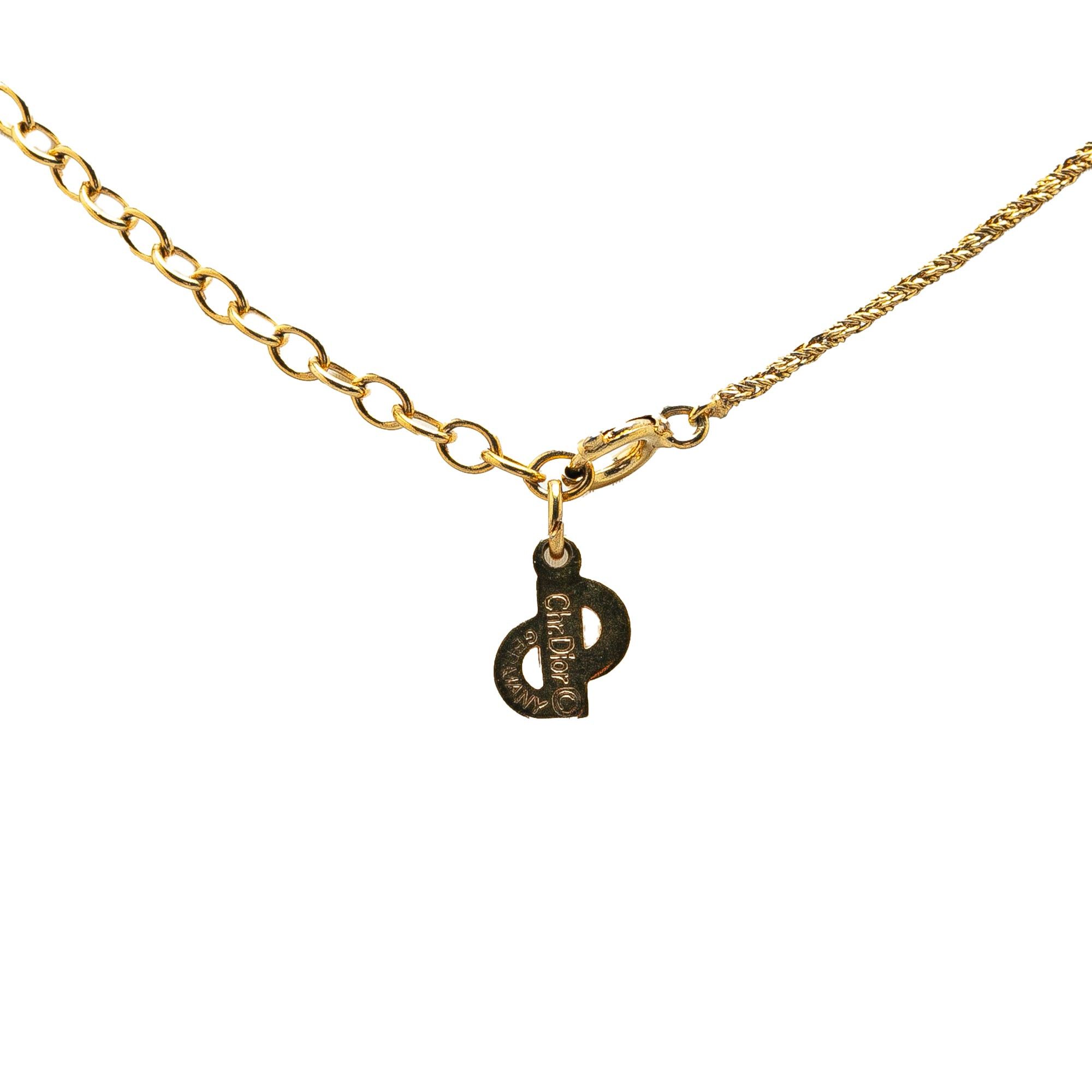 Dior Dior Gold Plated CD Logo Pendant Necklace Gold Size ONE SIZE - 2 Thumbnail