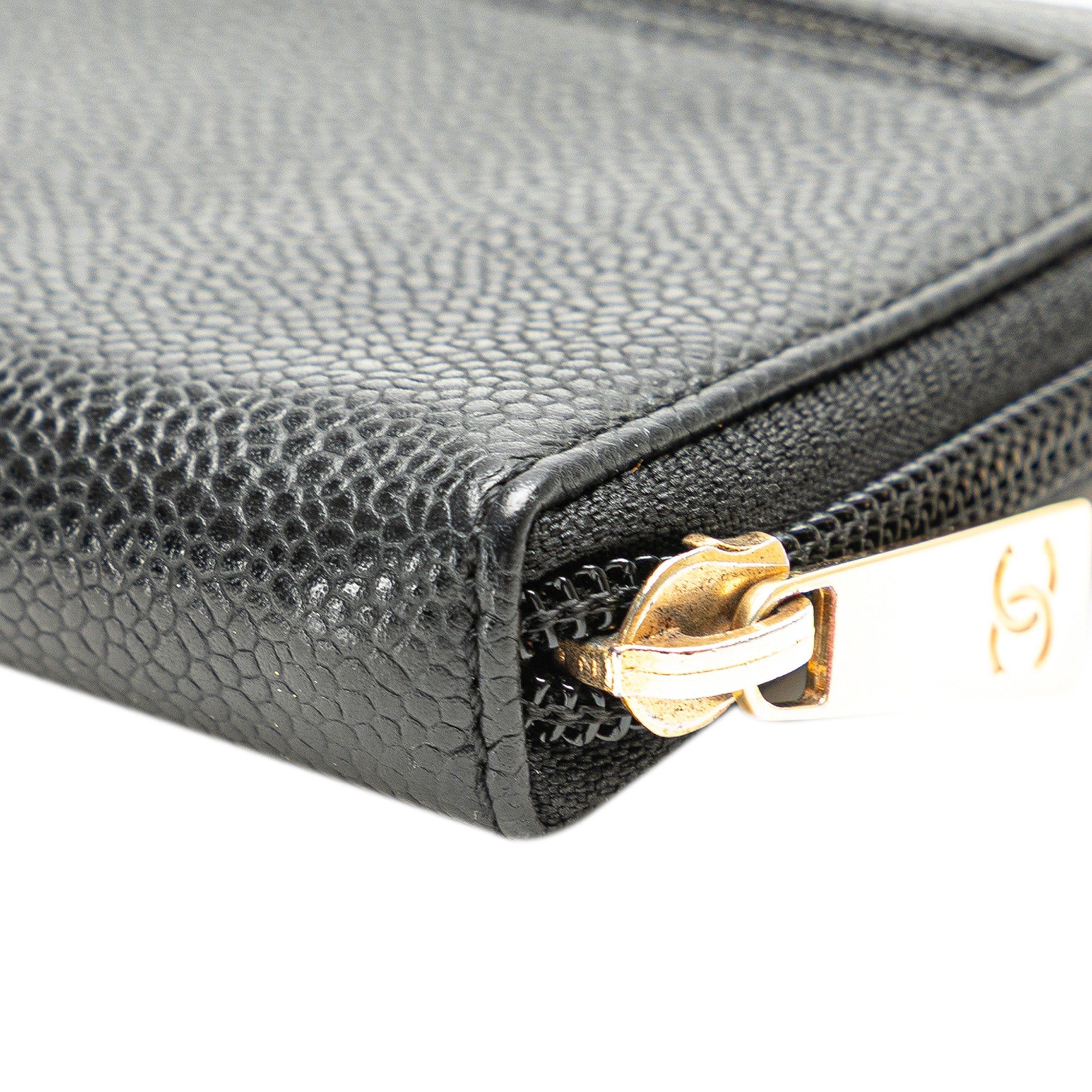 Chanel Chanel CC Caviar Zip Around Wallet Black Size ONE SIZE - 9 Thumbnail