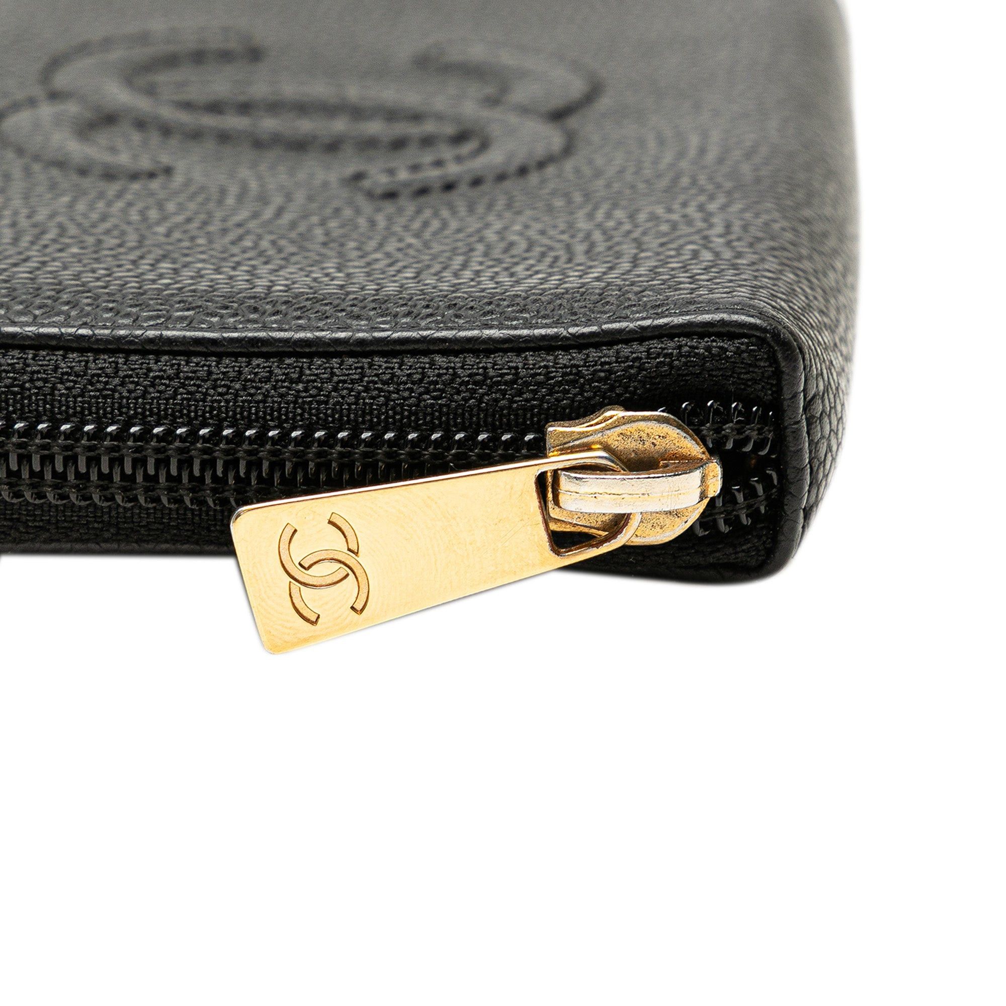 Chanel Chanel CC Caviar Zip Around Wallet Black Size ONE SIZE - 11 Thumbnail