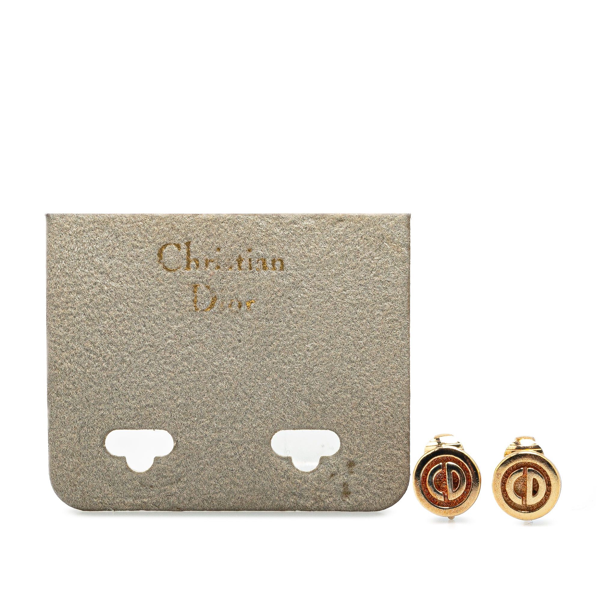 Dior Dior Gold Plated Round CD Clip On Earrings Gold Size ONE SIZE - 4 Thumbnail