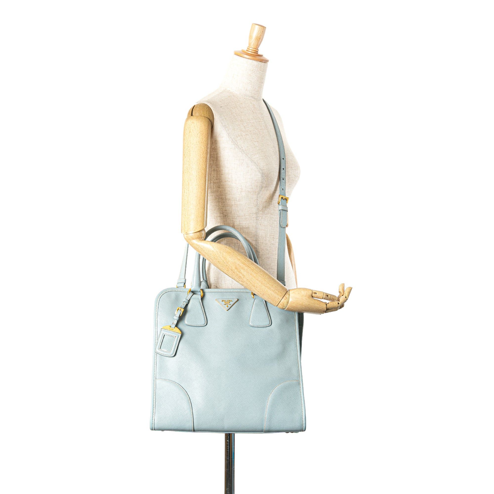 Prada Prada Saffiano Lux Shopping Tote Blue Size ONE SIZE - 16 Thumbnail