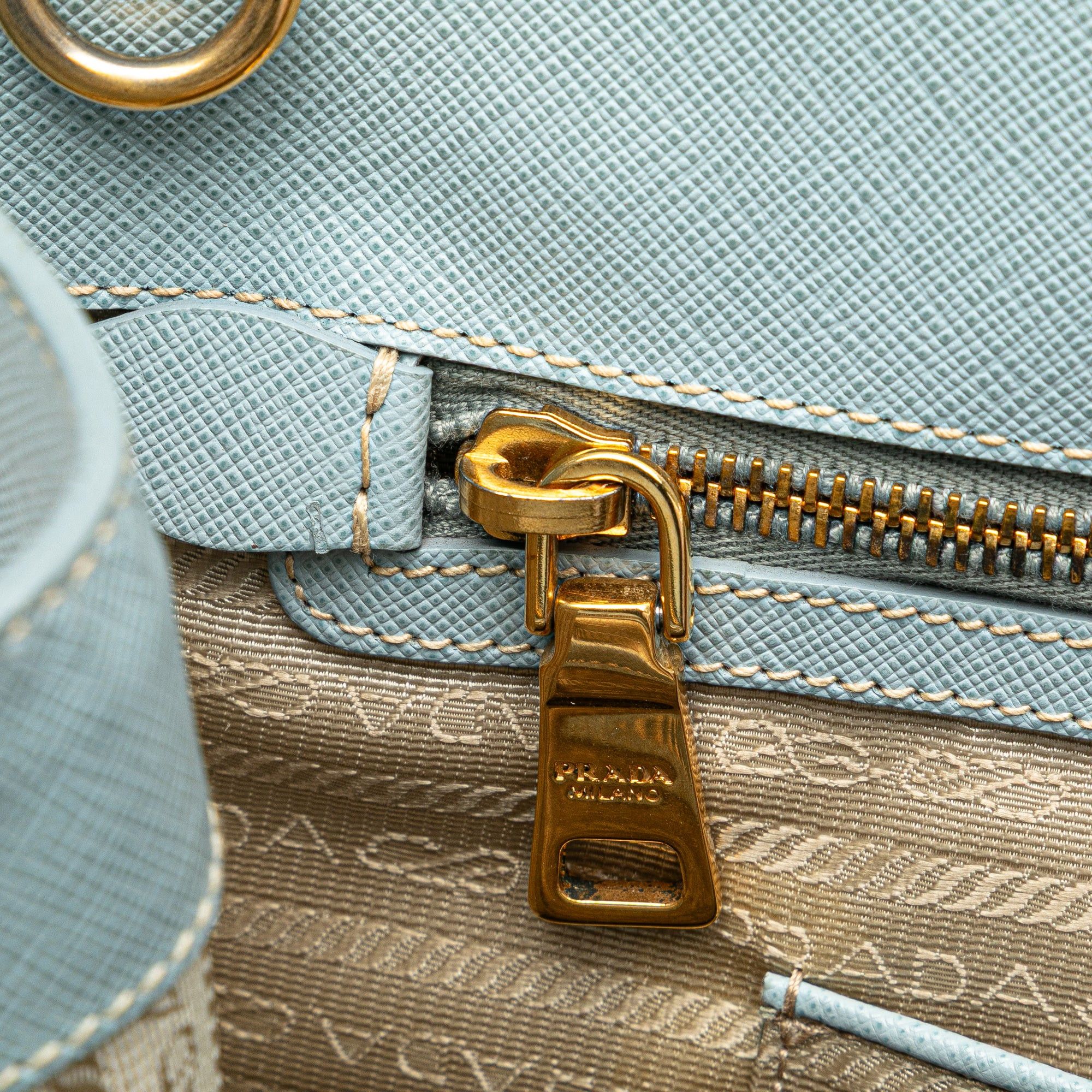 Prada Prada Saffiano Lux Shopping Tote Blue Size ONE SIZE - 8 Thumbnail