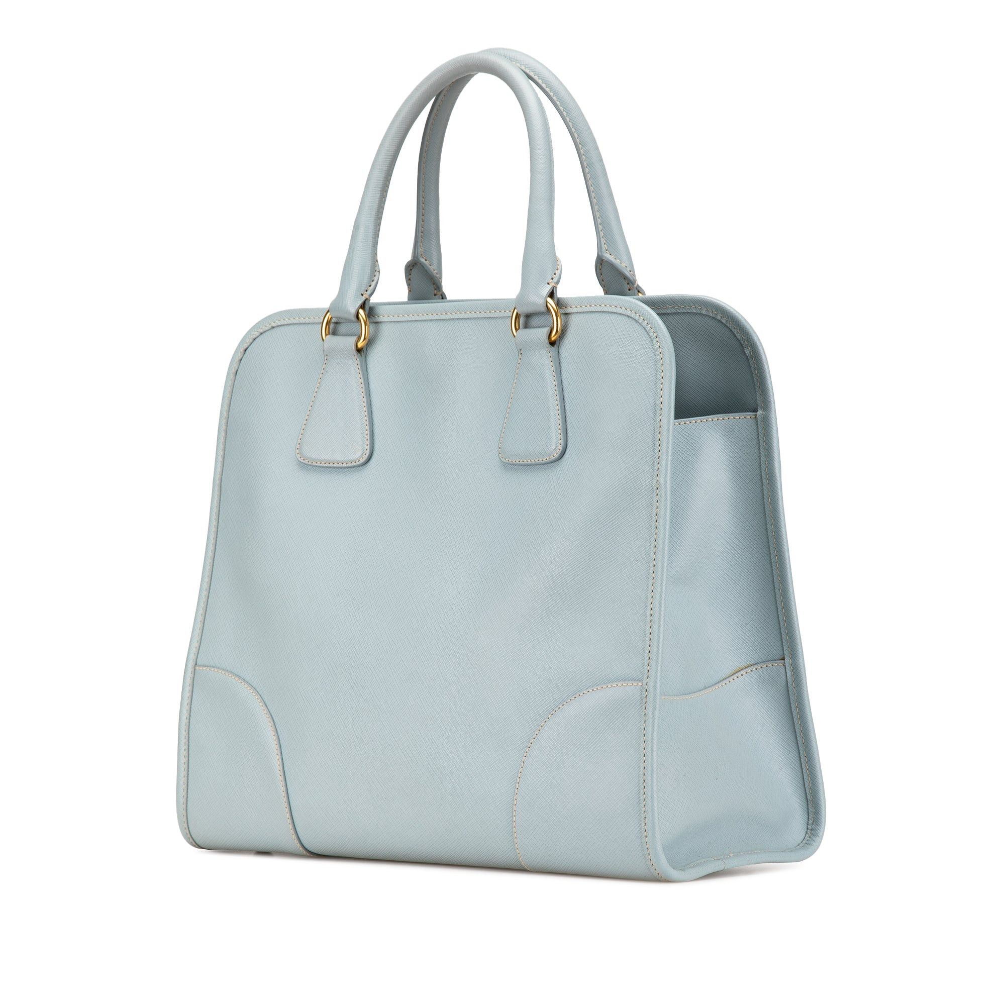 Prada Prada Saffiano Lux Shopping Tote Blue Size ONE SIZE - 2 Thumbnail