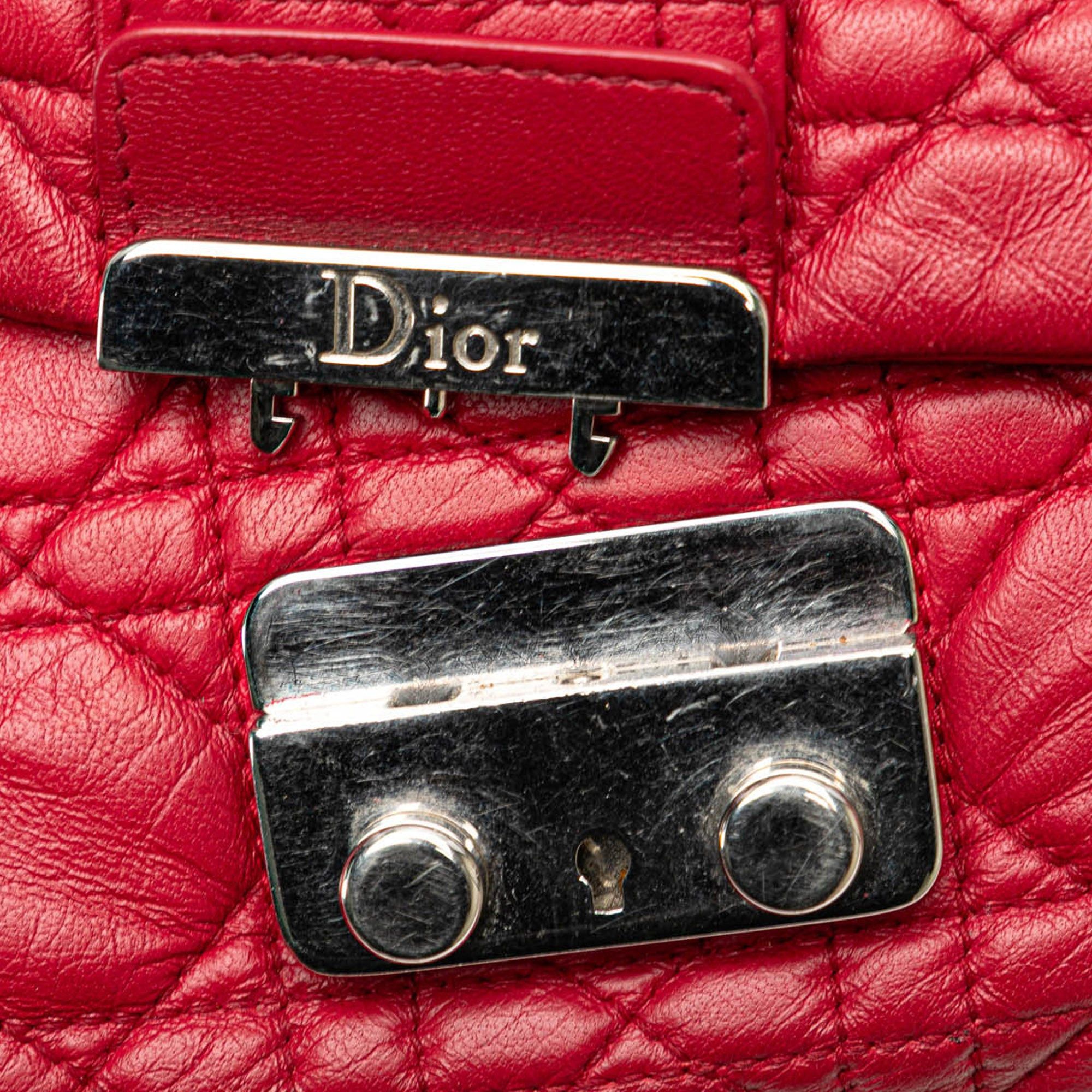 Dior Dior Lambskin Cannage Miss Dior Promenade Crossbody Red Size ONE SIZE - 8 Thumbnail