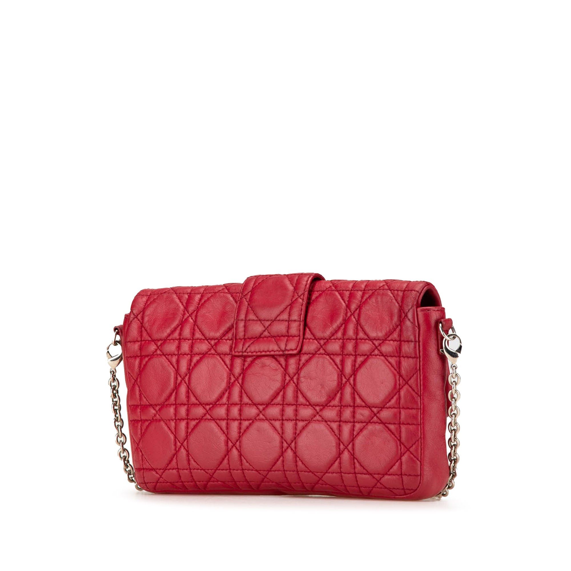 Dior Dior Lambskin Cannage Miss Dior Promenade Crossbody Red Size ONE SIZE - 2 Thumbnail