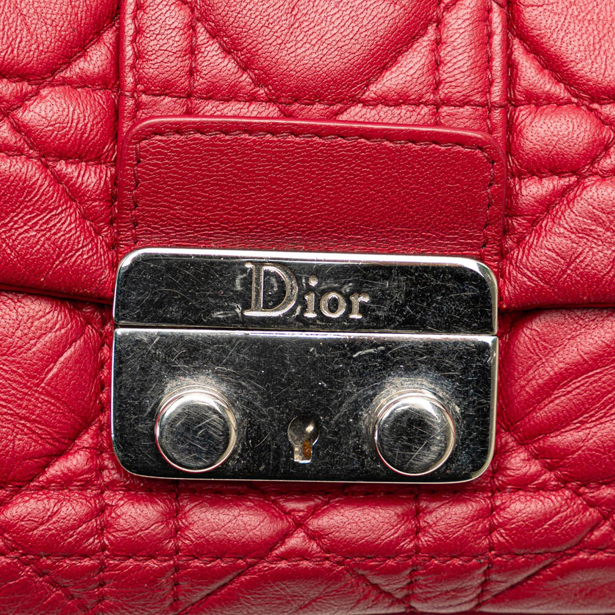Dior Dior Lambskin Cannage Miss Dior Promenade Crossbody Red Size ONE SIZE - 7 Thumbnail