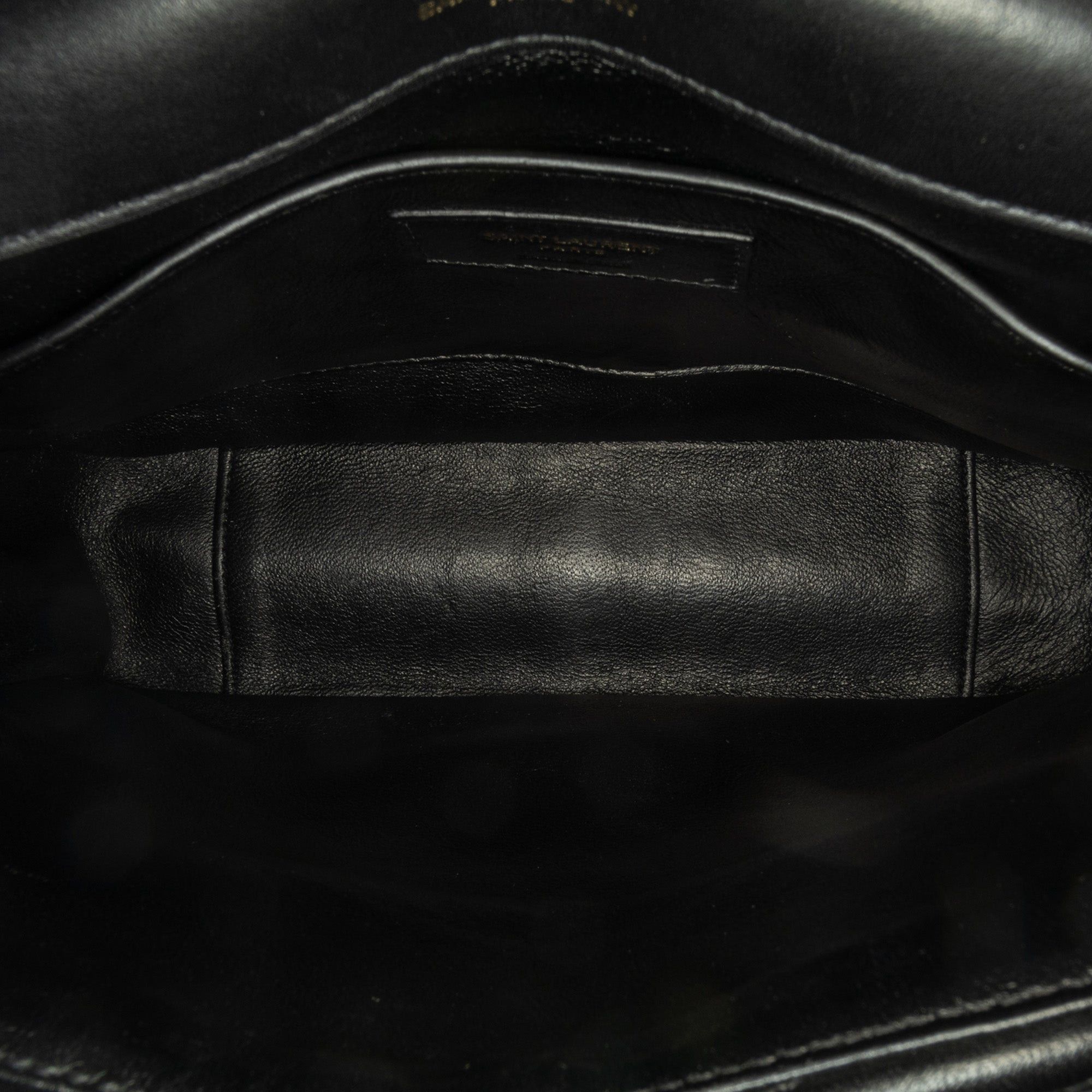 Saint Laurent Paris Saint Laurent Medium Lambskin Chevron Monogram Sulpice Bag Black Size ONE SIZE - 4 Thumbnail