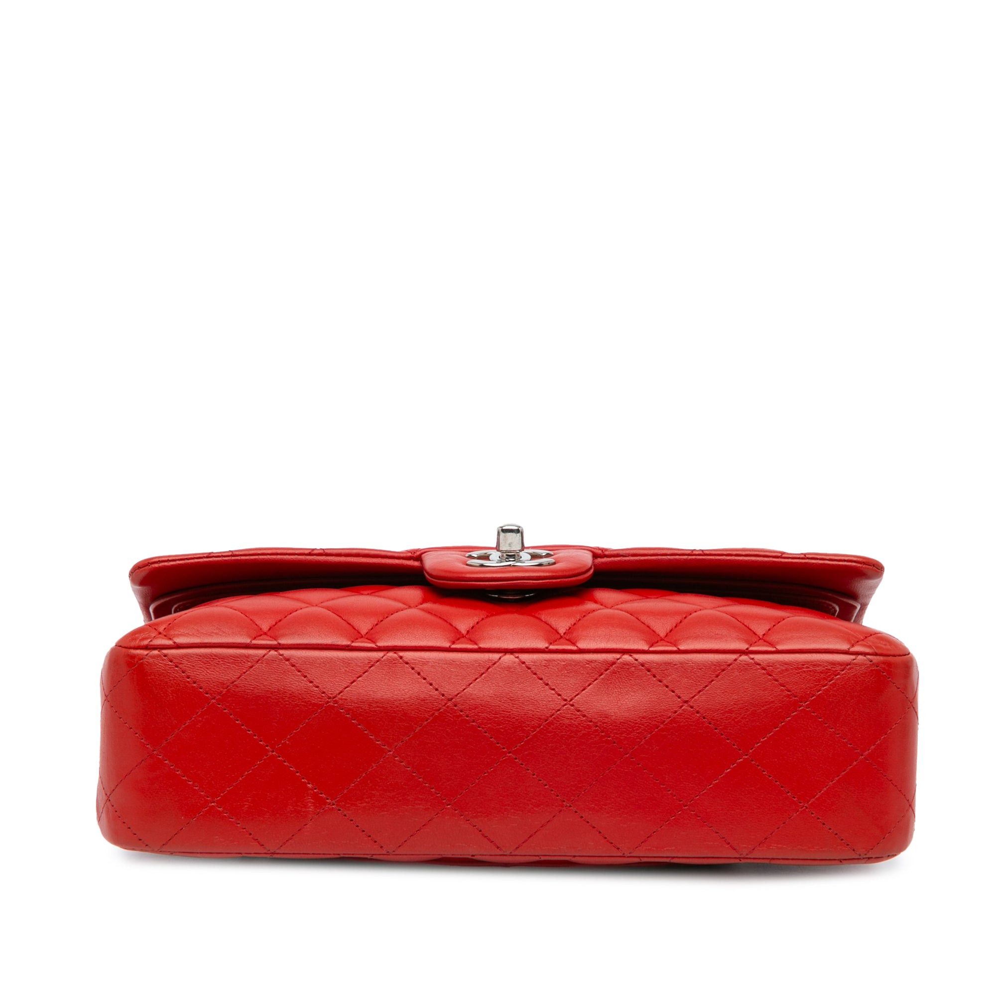 Chanel Chanel Medium Classic Lambskin Double Flap Red Size ONE SIZE - 3 Thumbnail