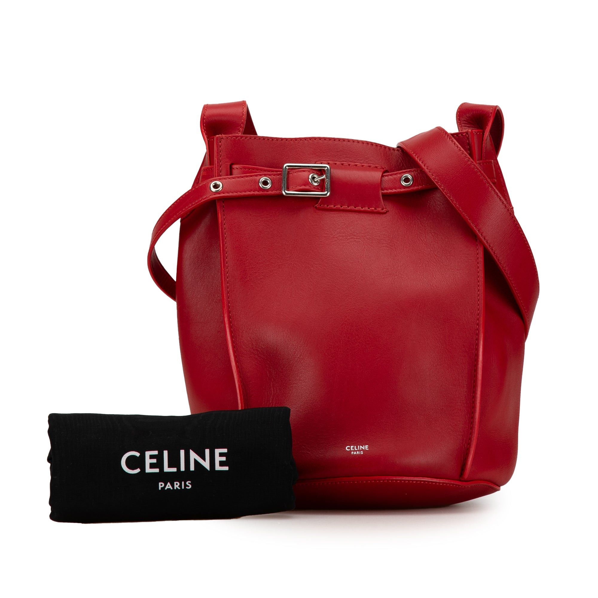 Celine Celine Leather Big Bag Bucket Crossbody Red Size ONE SIZE - 8 Thumbnail