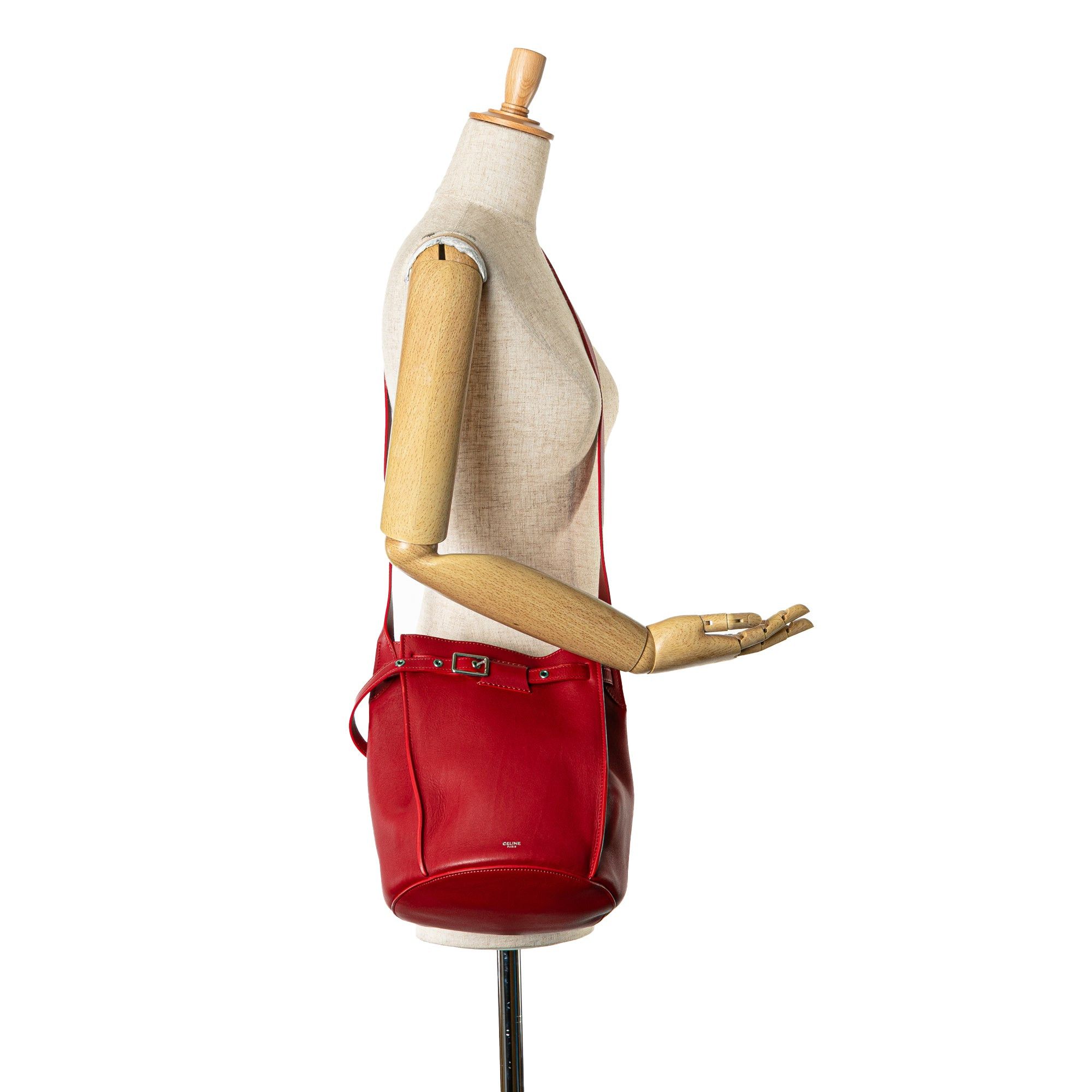 Celine Celine Leather Big Bag Bucket Crossbody Red Size ONE SIZE - 9 Thumbnail