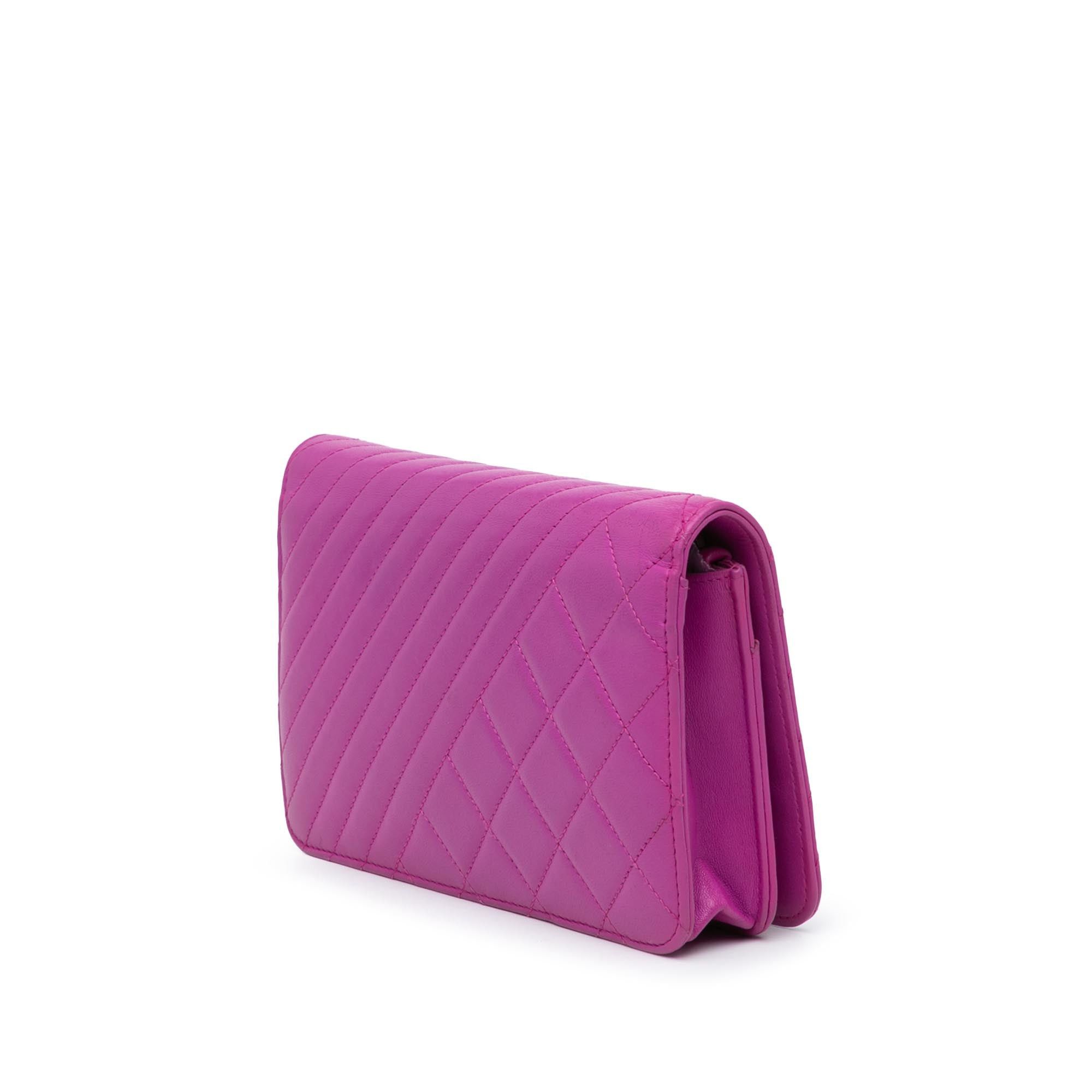Chanel Chanel Lambskin Coco Boy Wallet On Chain Purple Size ONE SIZE - 2 Thumbnail
