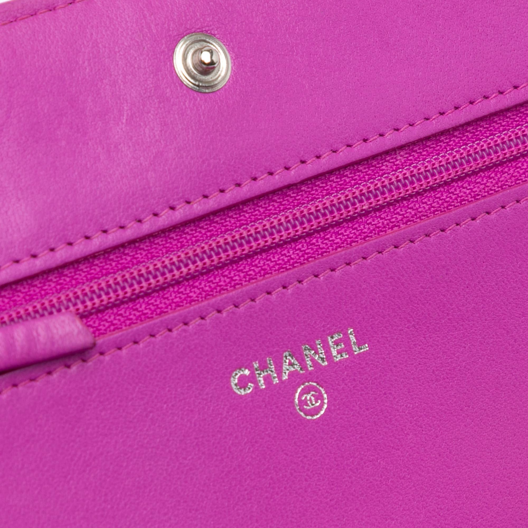 Chanel Chanel Lambskin Coco Boy Wallet On Chain Purple Size ONE SIZE - 9 Thumbnail