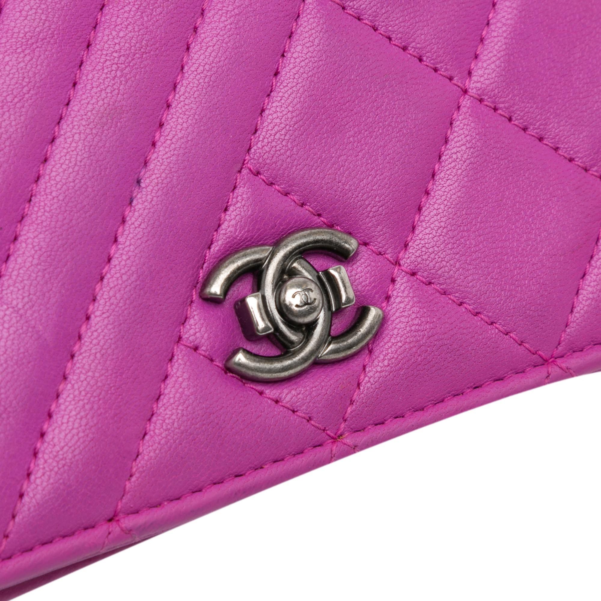 Chanel Chanel Lambskin Coco Boy Wallet On Chain Purple Size ONE SIZE - 8 Thumbnail
