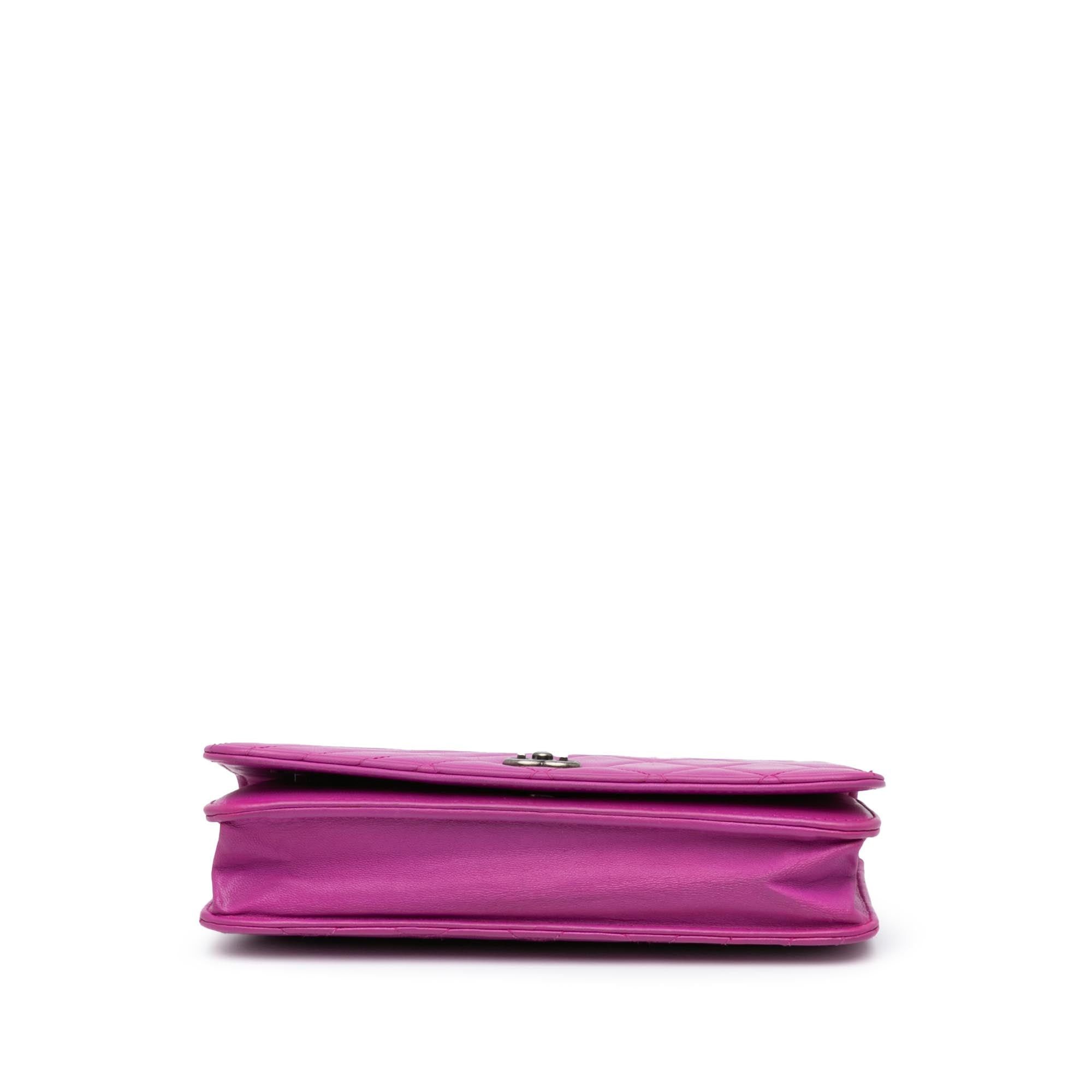 Chanel Chanel Lambskin Coco Boy Wallet On Chain Purple Size ONE SIZE - 3 Thumbnail