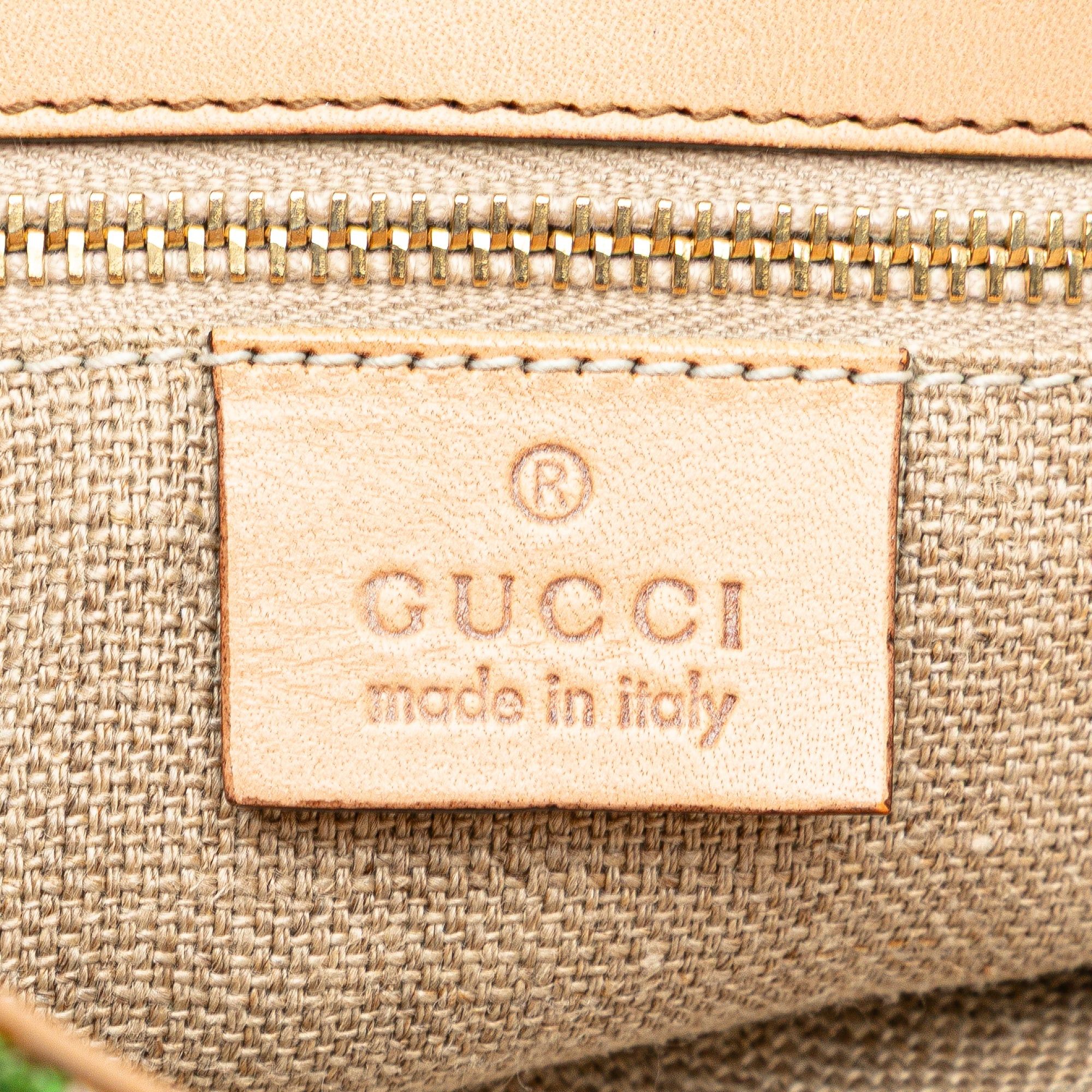 Gucci Gucci Canvas Bamboo Flora Handbag White Size ONE SIZE - 5 Thumbnail