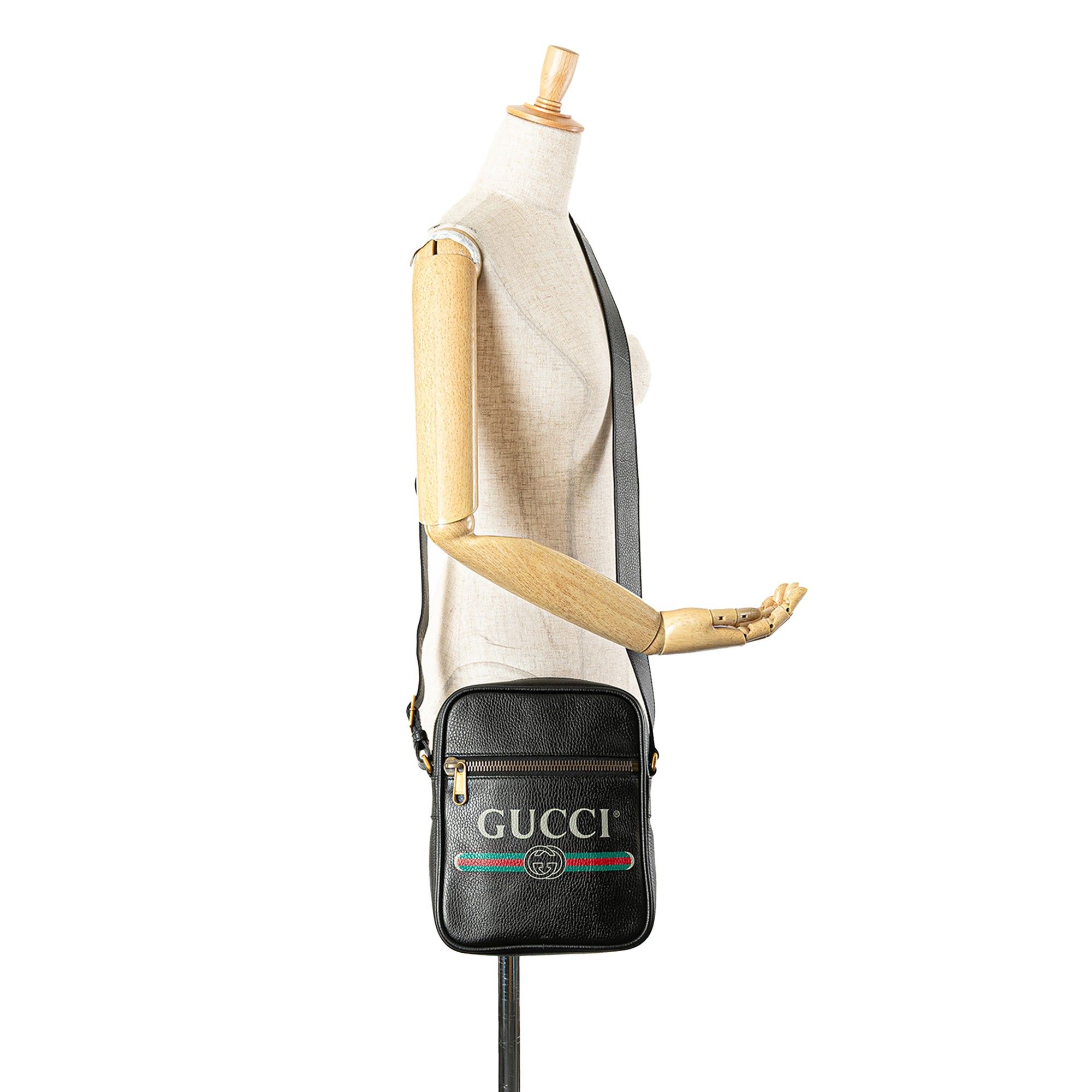 Gucci Gucci Leather Logo Crossbody Black Size ONE SIZE - 14 Thumbnail