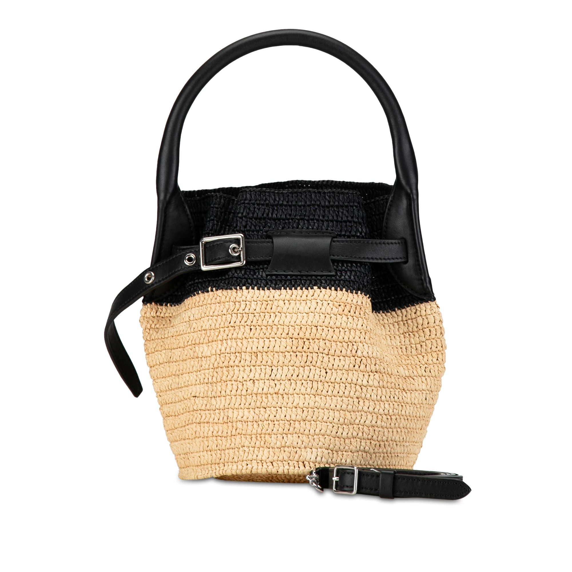 Celine Celine Woven Raffia Nano Bucket Bag Brown Size ONE SIZE - 9 Thumbnail