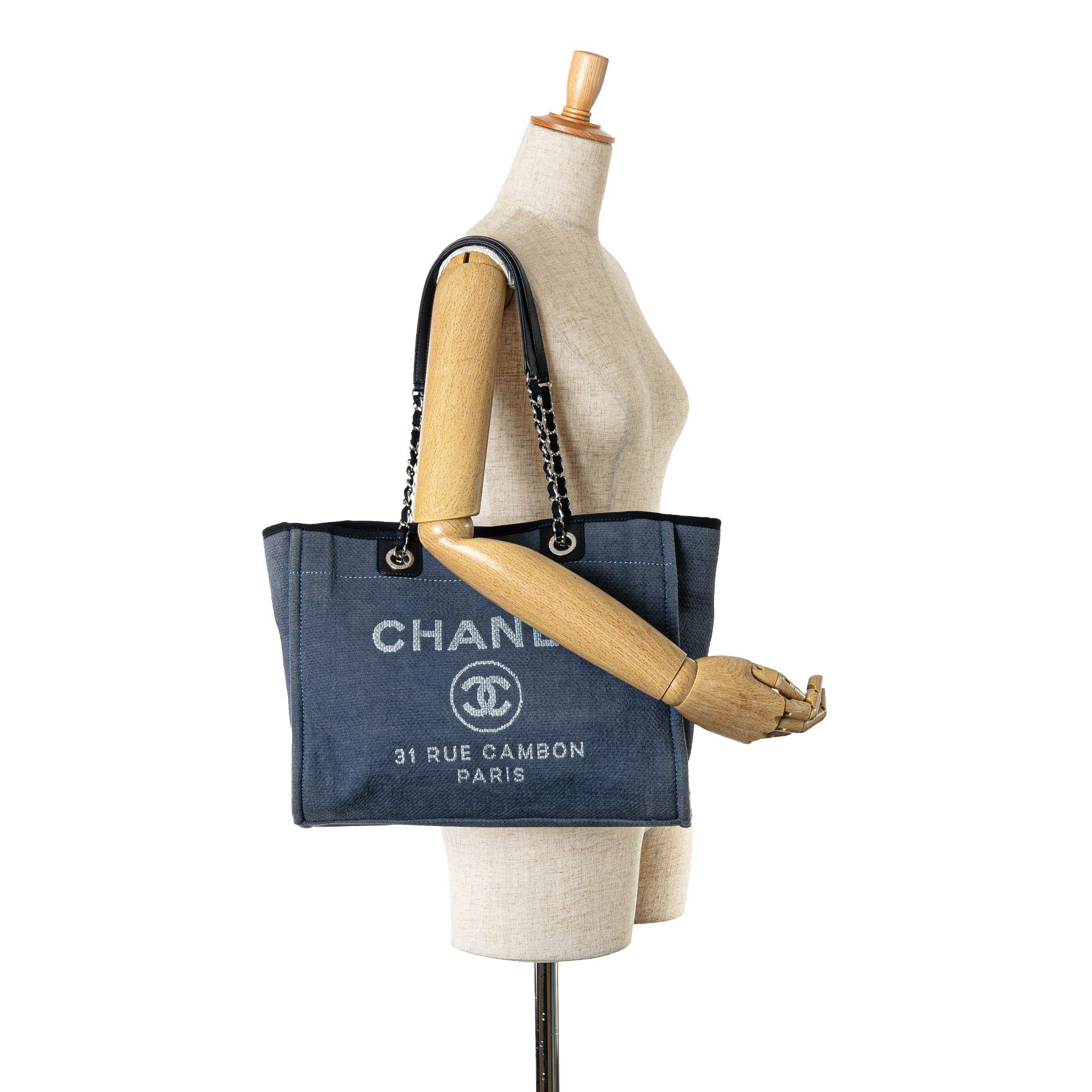 Chanel Chanel Small Canvas Deauville Tote Blue Size ONE SIZE - 10 Thumbnail