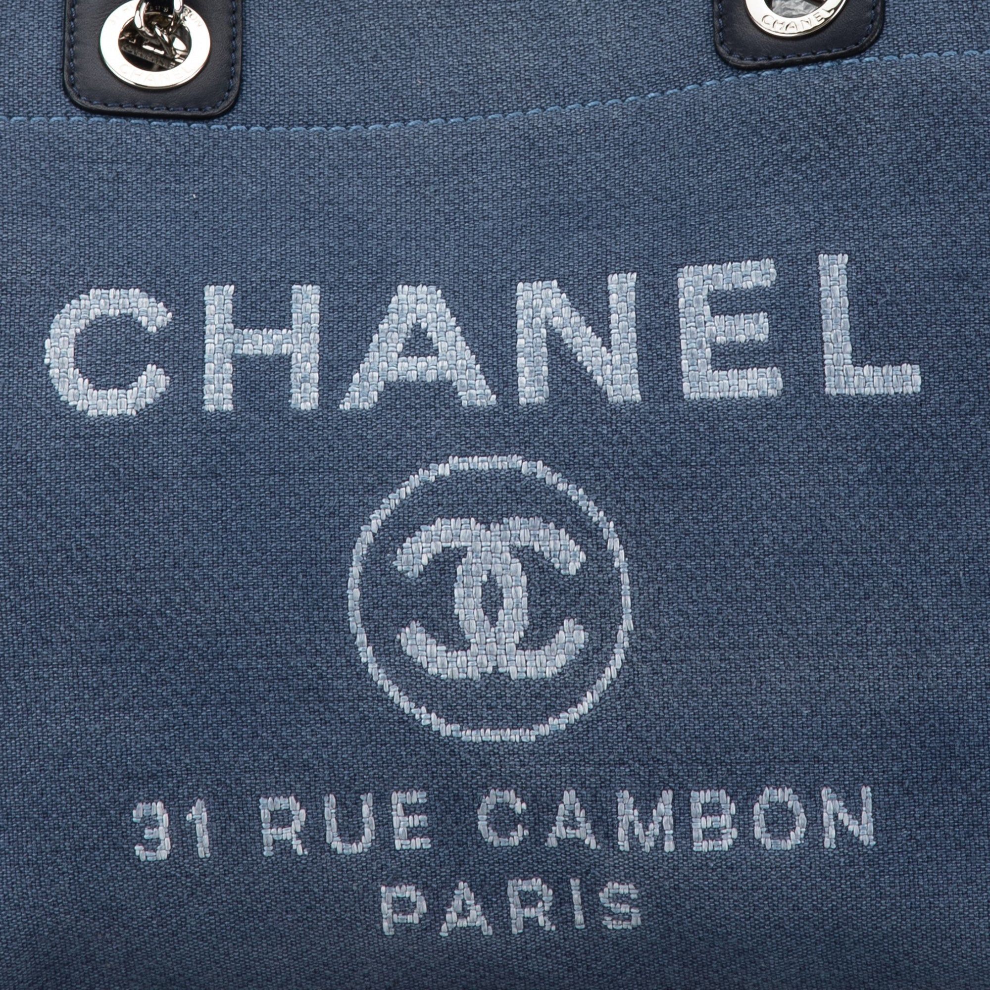 Chanel Chanel Small Canvas Deauville Tote Blue Size ONE SIZE - 6 Thumbnail