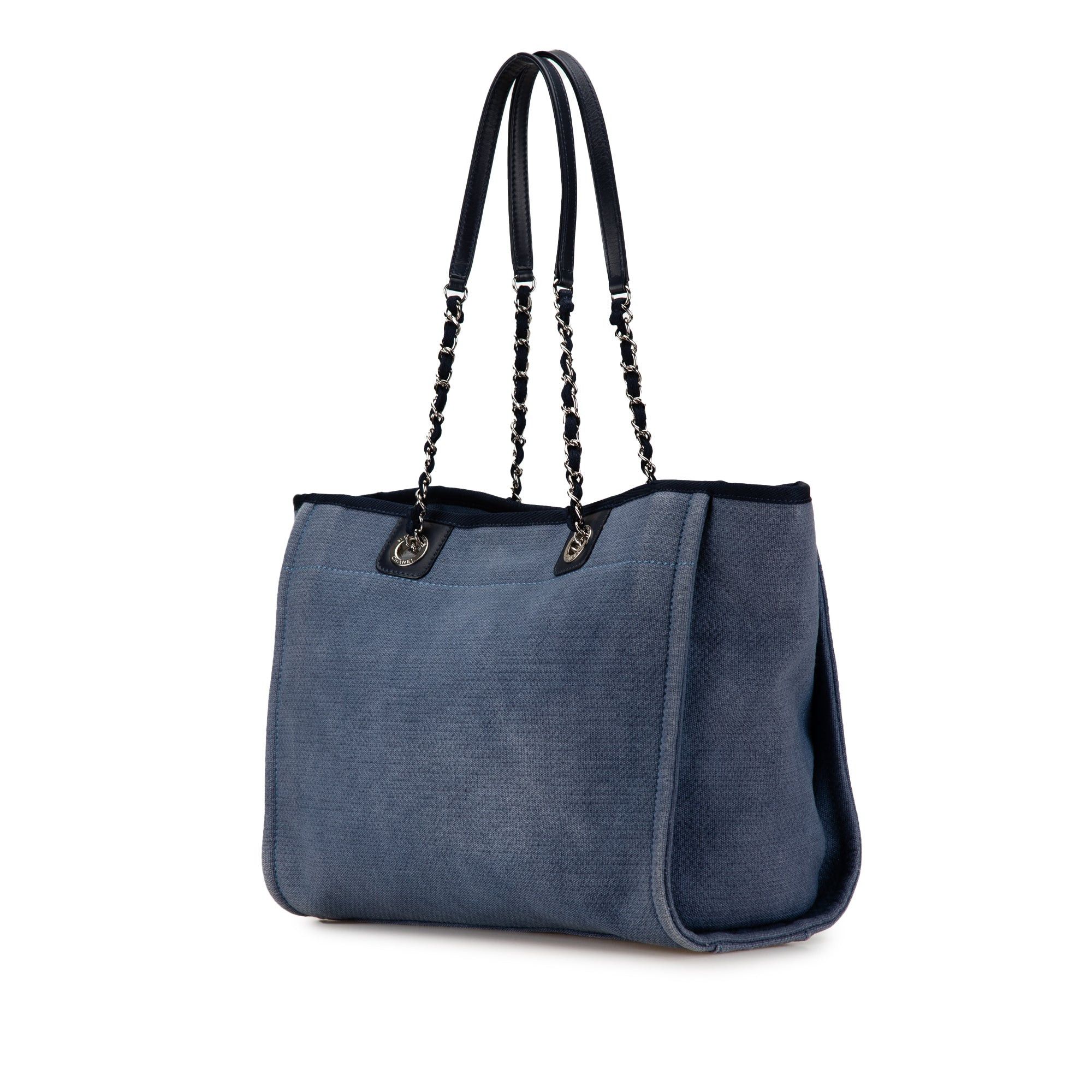 Chanel Chanel Small Canvas Deauville Tote Blue Size ONE SIZE - 2 Thumbnail