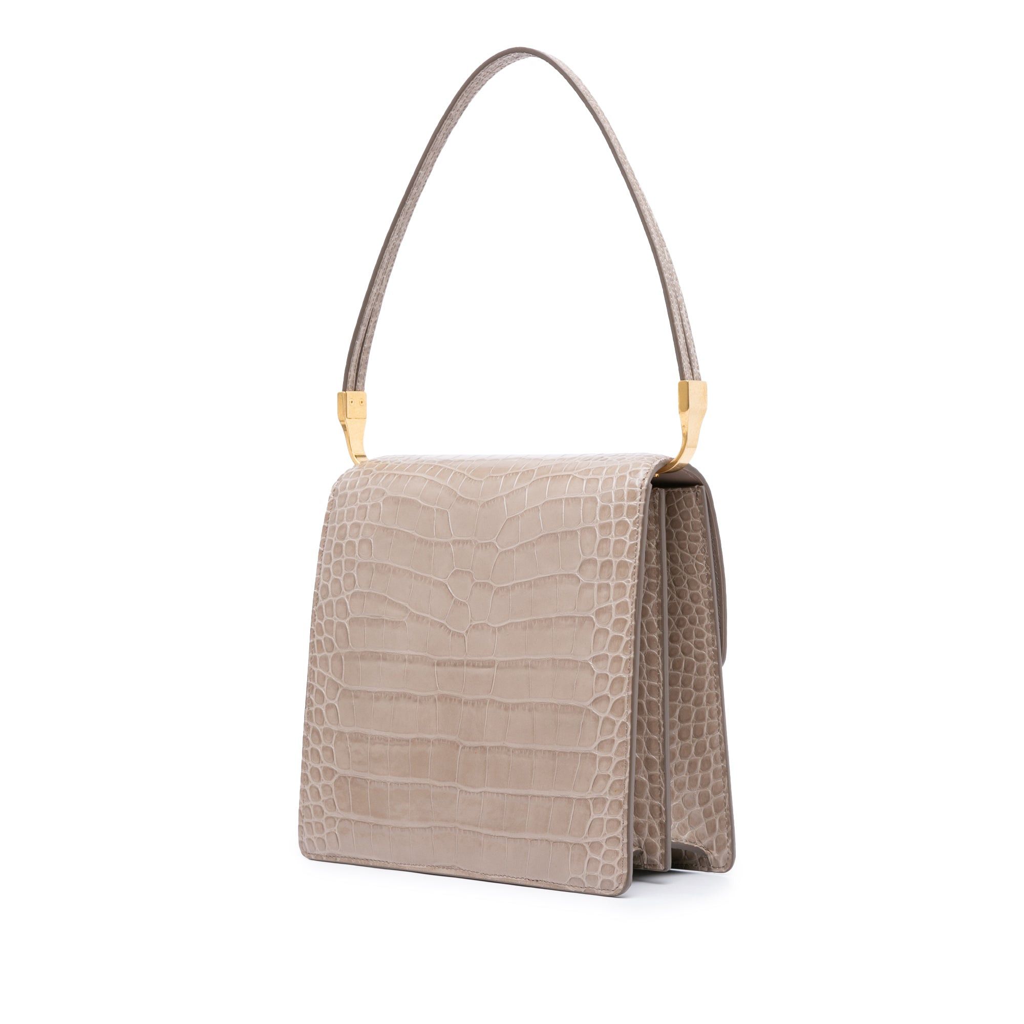 Balmain Balmain Embossed Leather Ely Shoulder Bag Brown Size ONE SIZE - 2 Thumbnail