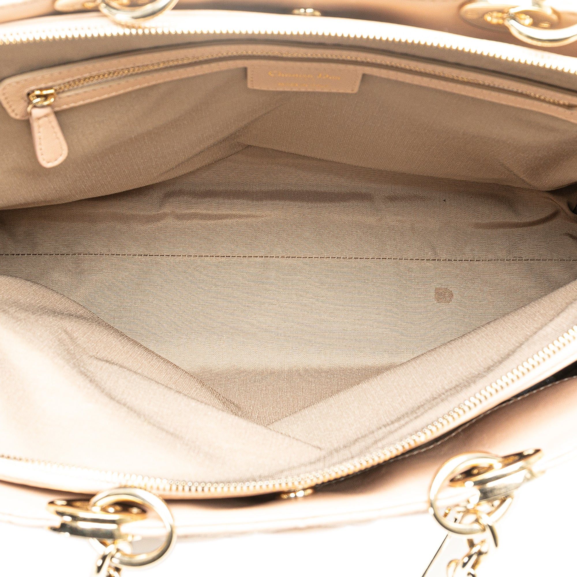 Dior Dior Medium Lambskin Cannage Soft Zipped Shopping Tote Pink Size ONE SIZE - 4 Thumbnail