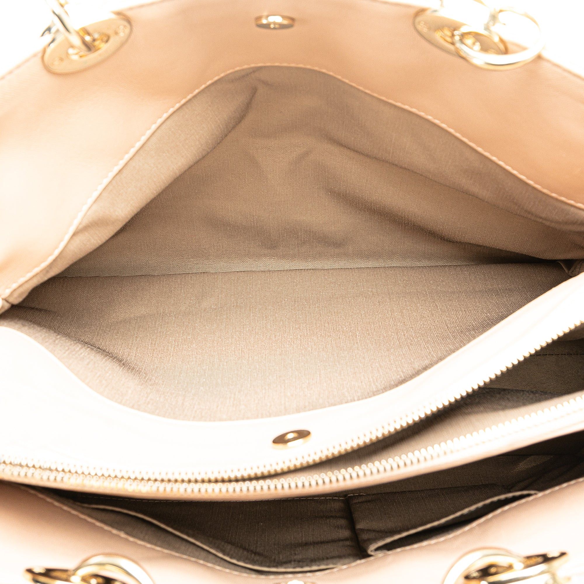 Dior Dior Medium Lambskin Cannage Soft Zipped Shopping Tote Pink Size ONE SIZE - 6 Thumbnail