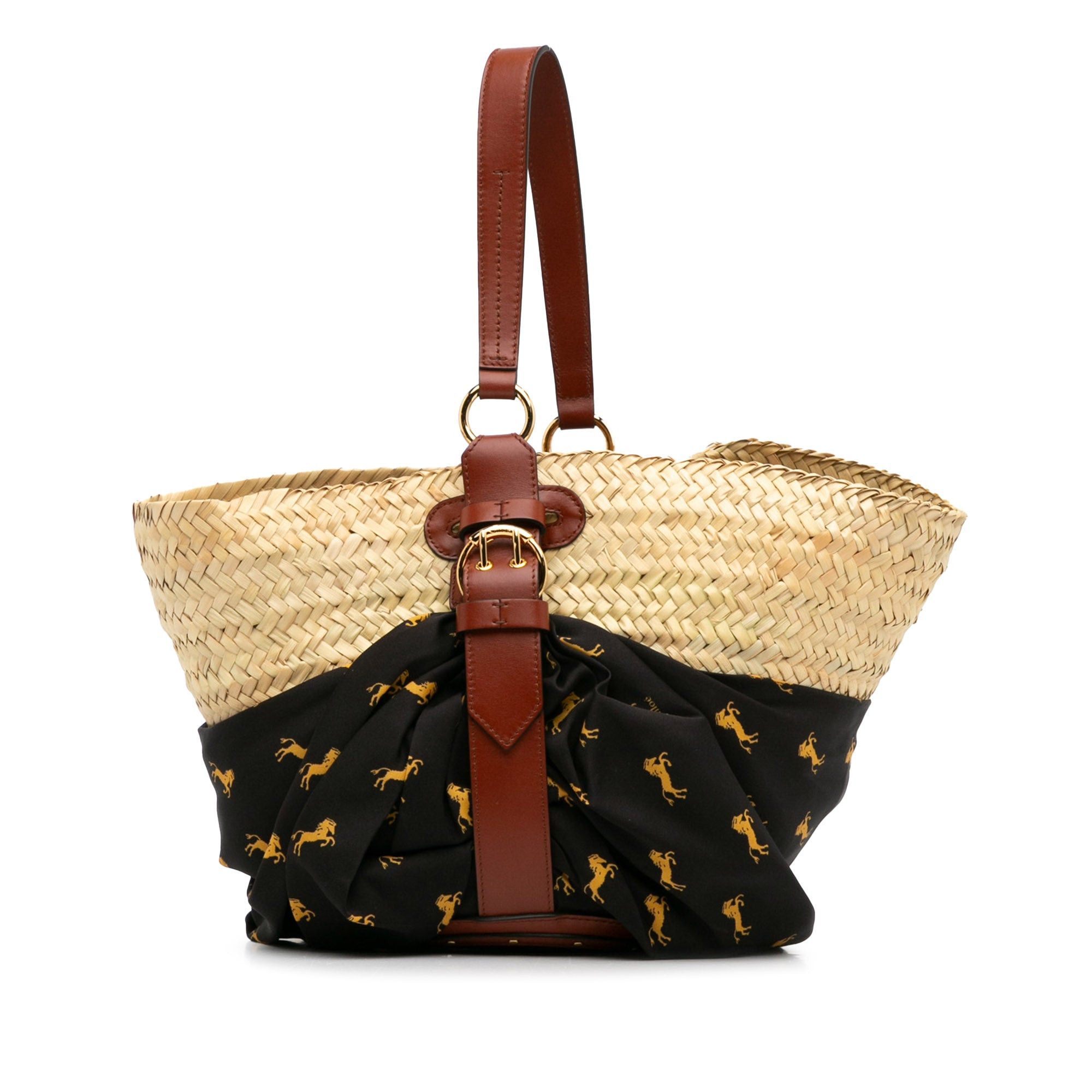Chloe Chloé Medium Raffia Little Horses Basket Basket Brown Size ONE SIZE - 4 Thumbnail