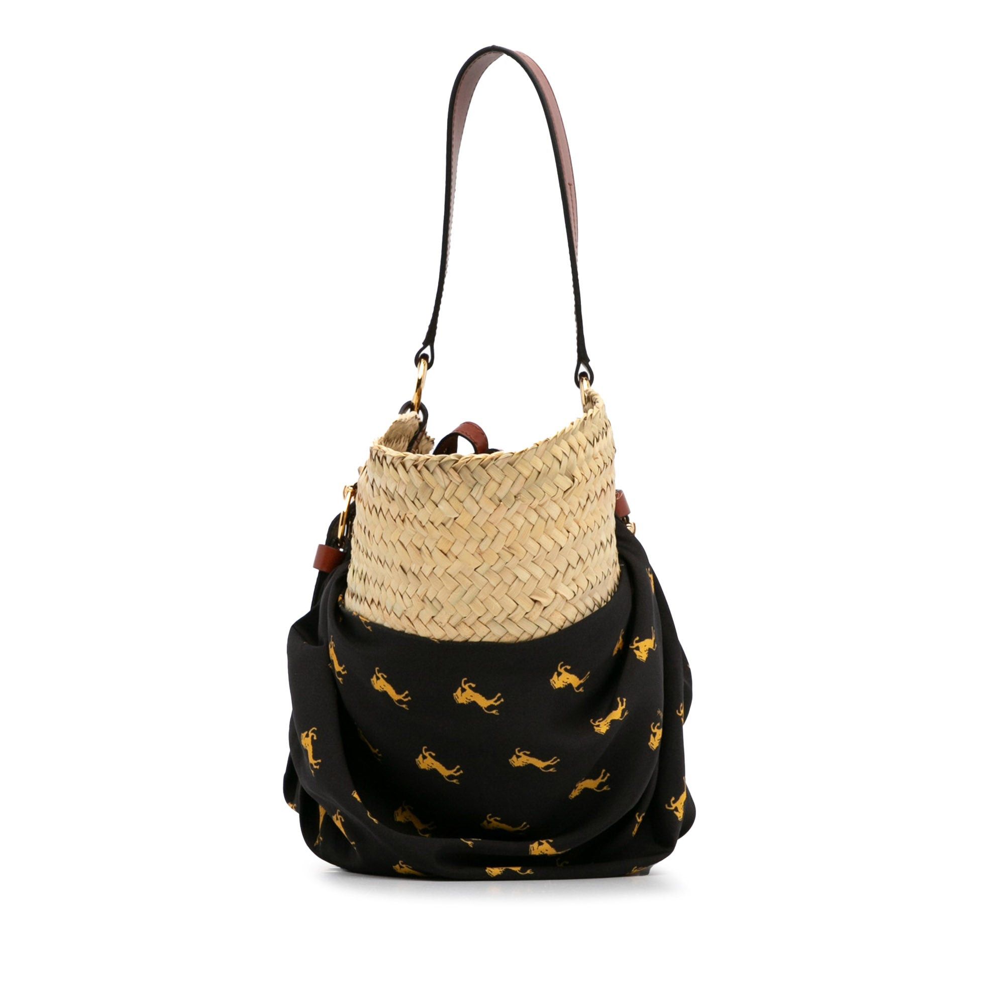 Chloe Chloé Medium Raffia Little Horses Basket Basket Brown Size ONE SIZE - 3 Thumbnail