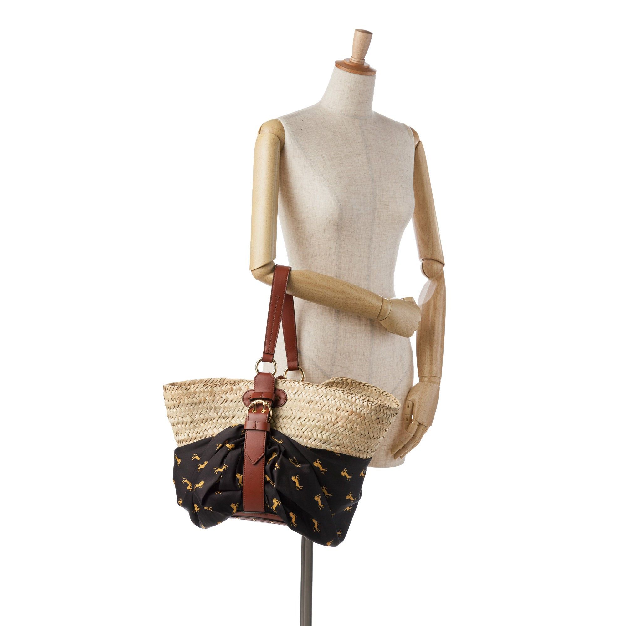 Chloe Chloé Medium Raffia Little Horses Basket Basket Brown Size ONE SIZE - 13 Thumbnail