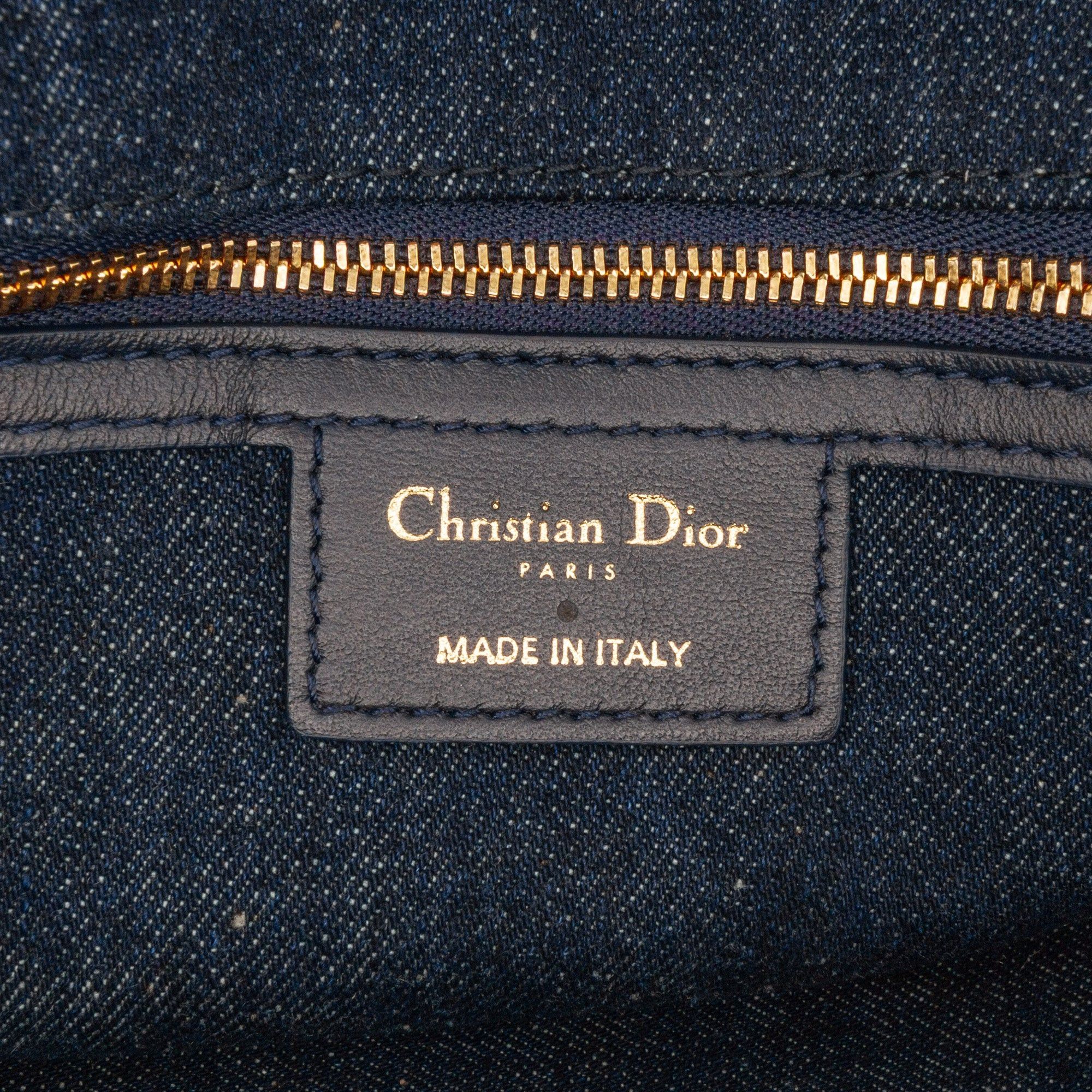 Dior Dior Medium Denim Floral Caro Bag Blue Size ONE SIZE - 5 Thumbnail