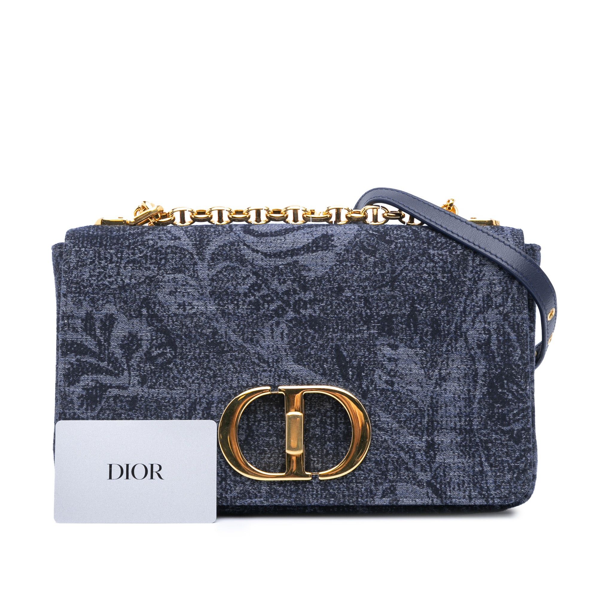 Dior Dior Medium Denim Floral Caro Bag Blue Size ONE SIZE - 11 Thumbnail