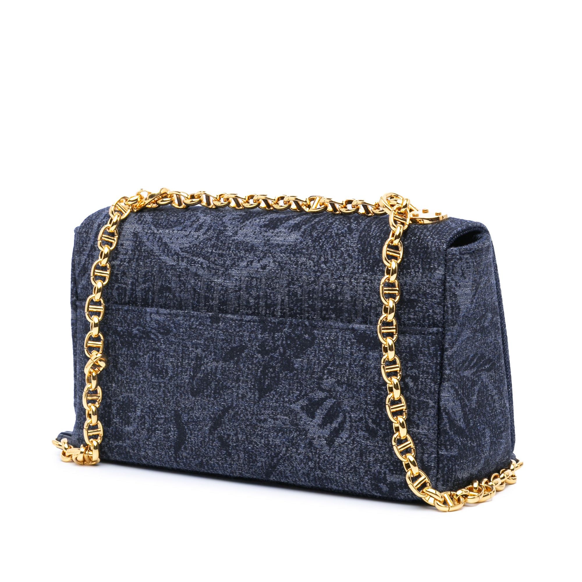 Dior Dior Medium Denim Floral Caro Bag Blue Size ONE SIZE - 2 Thumbnail