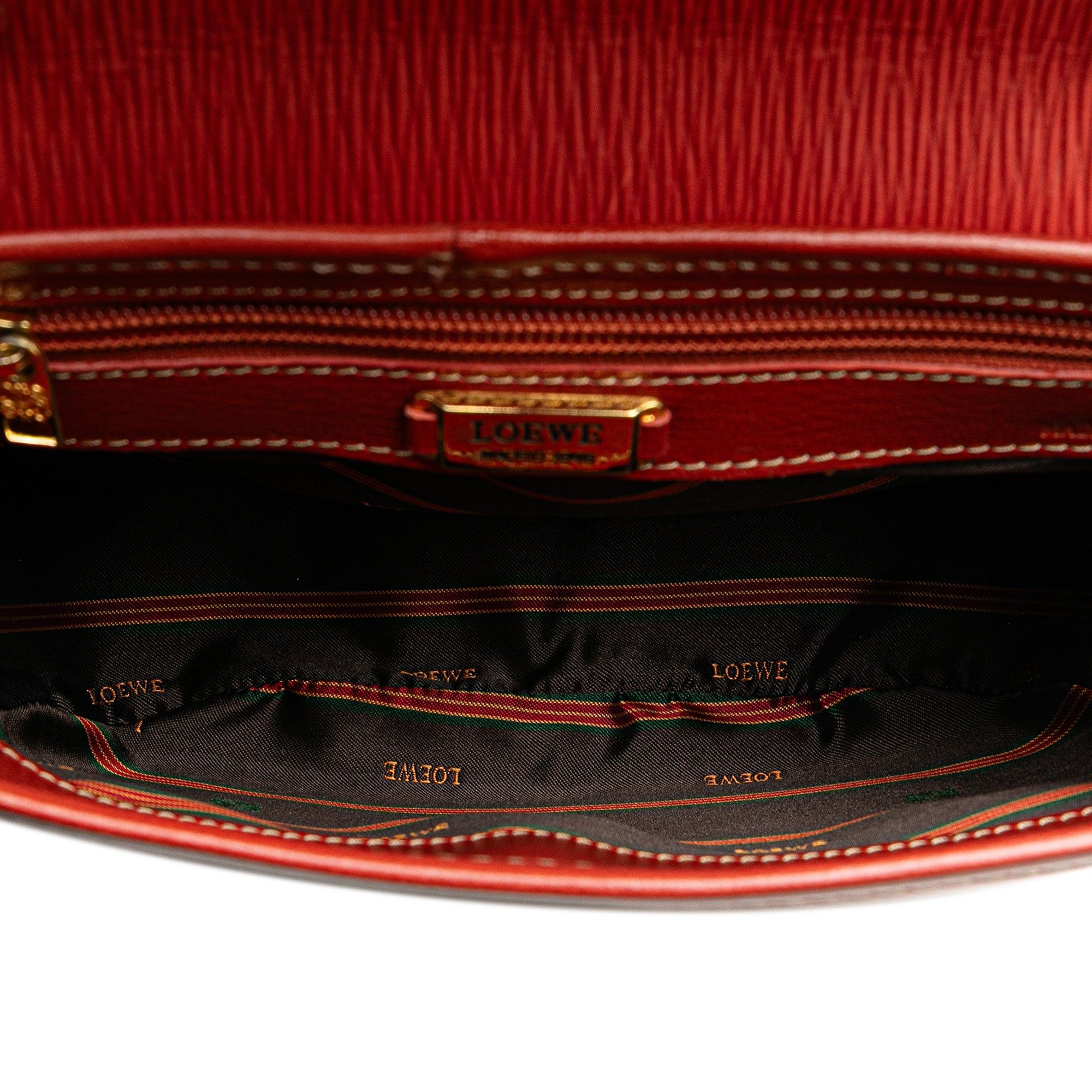 Loewe LOEWE Leather Velazquez Satchel Red Size ONE SIZE - 4 Thumbnail