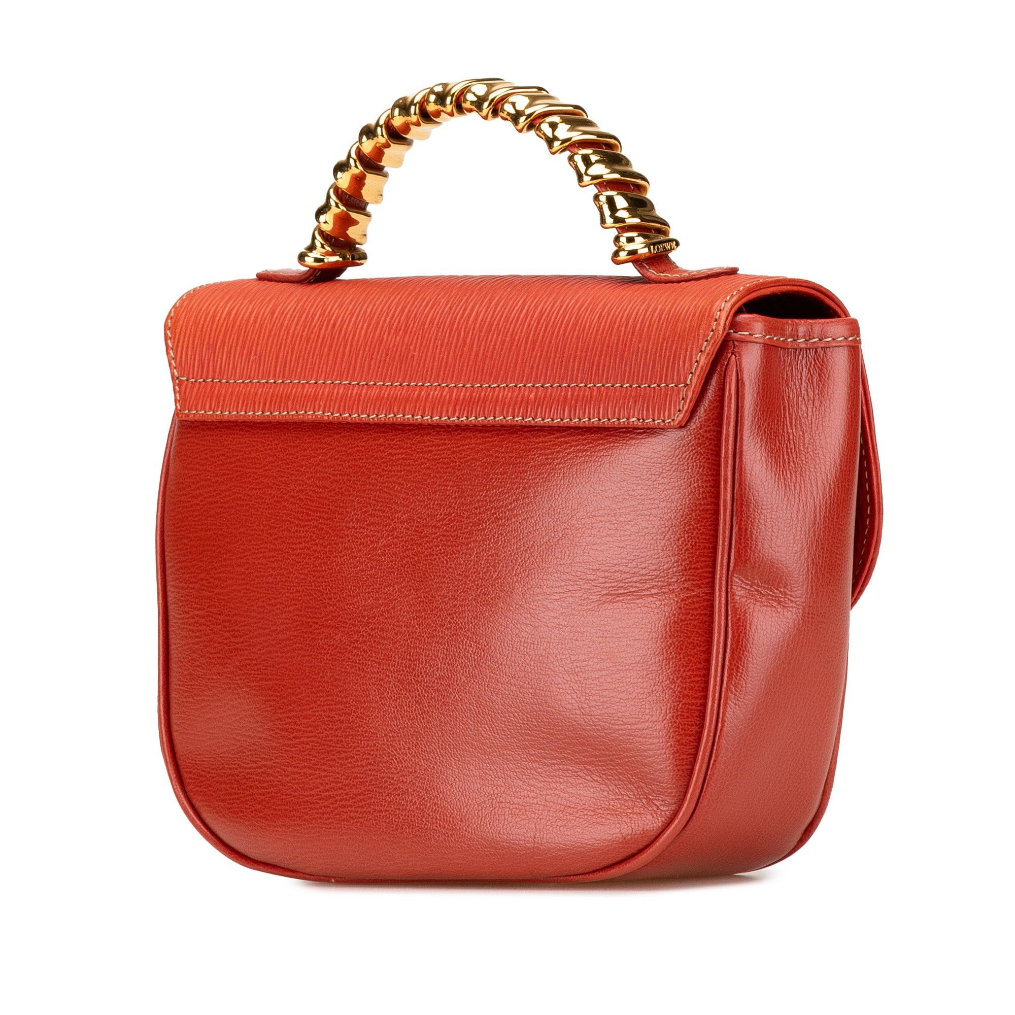 Loewe LOEWE Leather Velazquez Satchel Red Size ONE SIZE - 2 Thumbnail