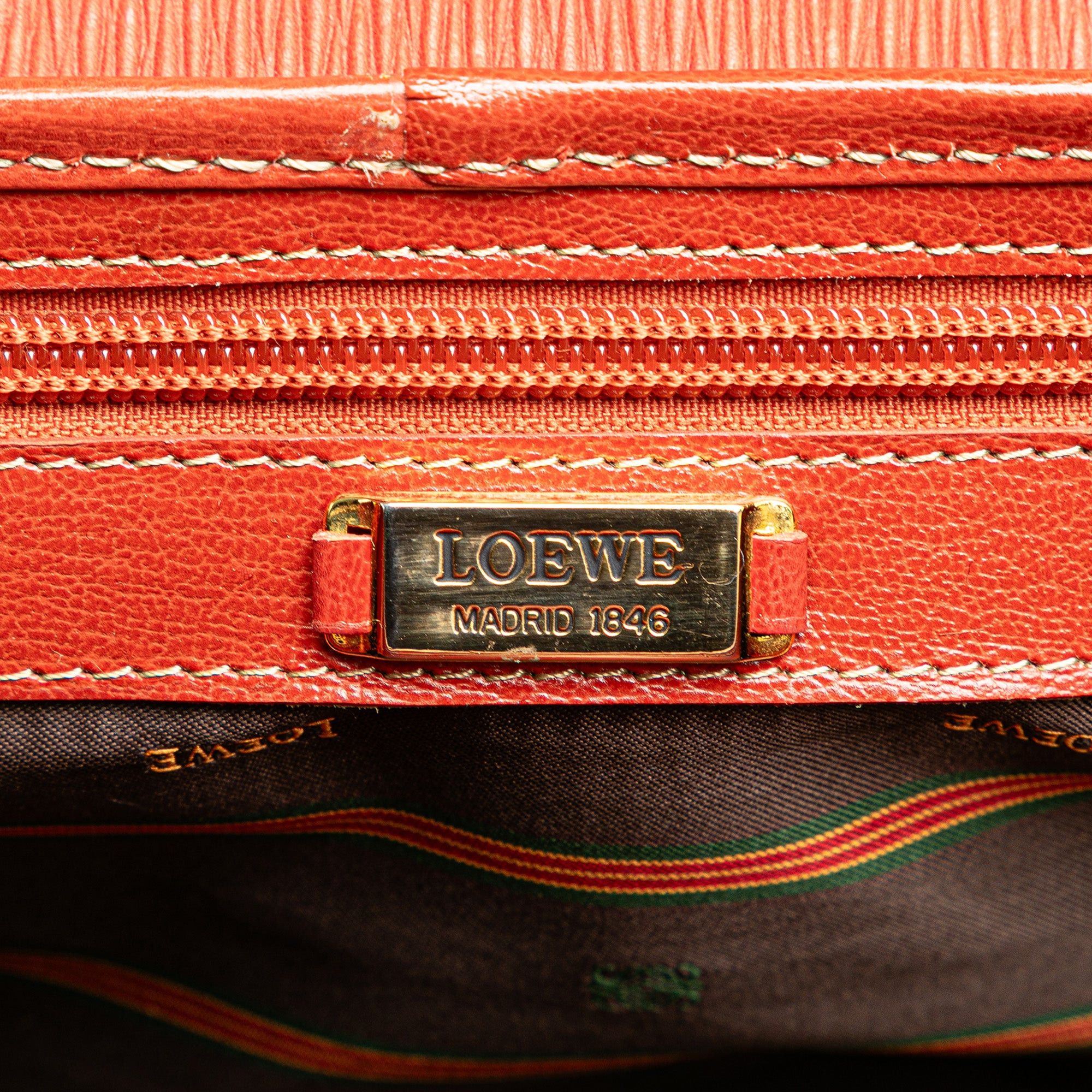 Loewe LOEWE Leather Velazquez Satchel Red Size ONE SIZE - 5 Thumbnail
