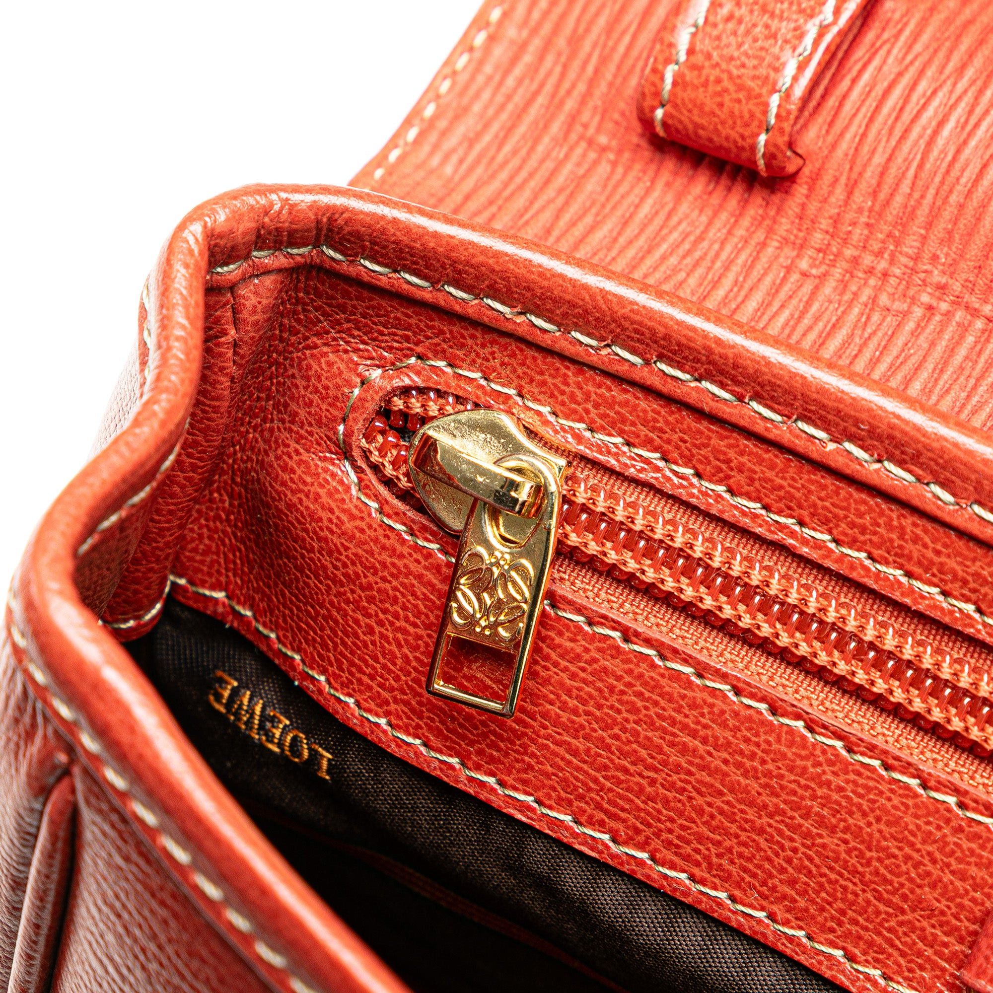 Loewe LOEWE Leather Velazquez Satchel Red Size ONE SIZE - 6 Thumbnail