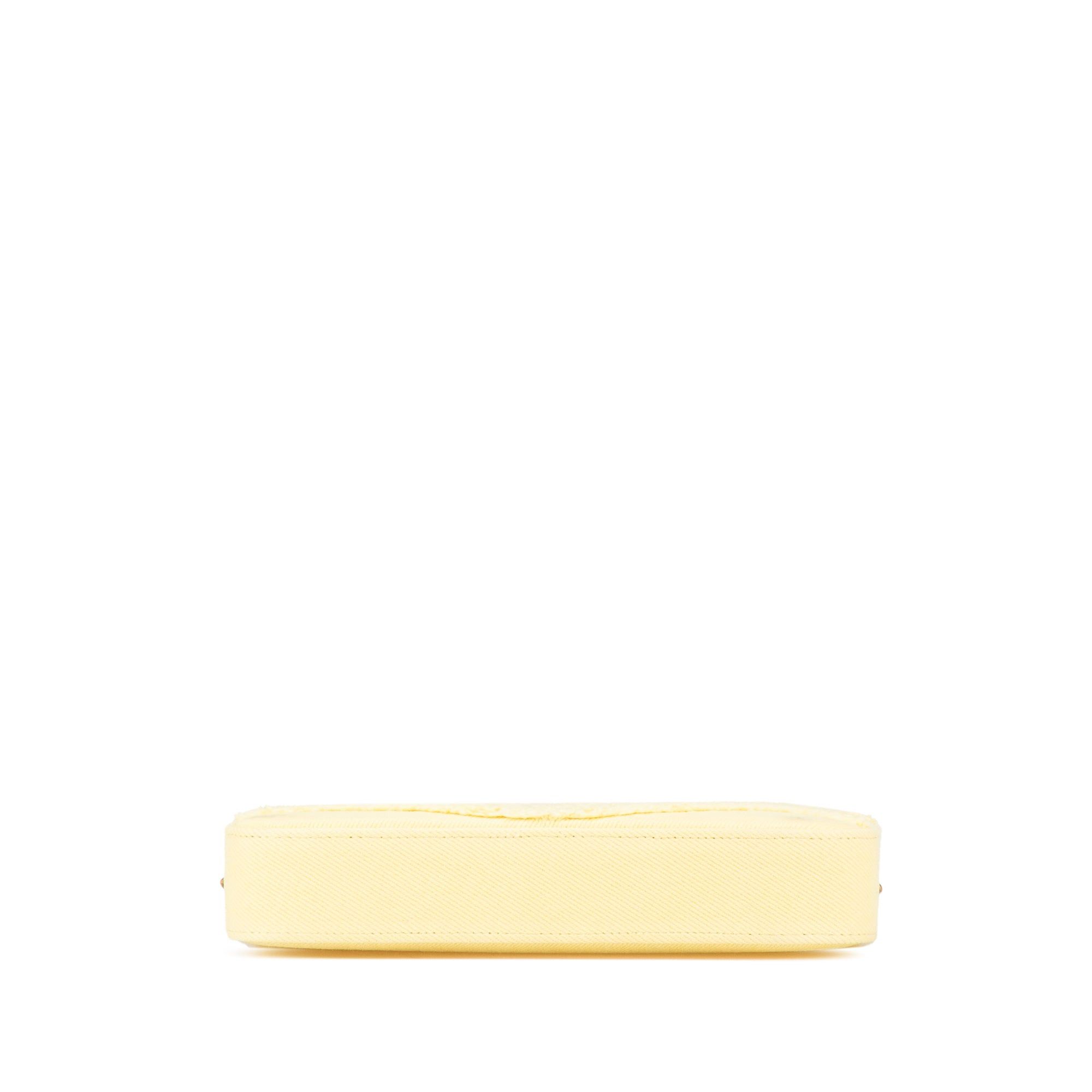 Chanel Chanel Denim Coco Fringe Double Zip Clutch with Chain Yellow Size ONE SIZE - 3 Thumbnail