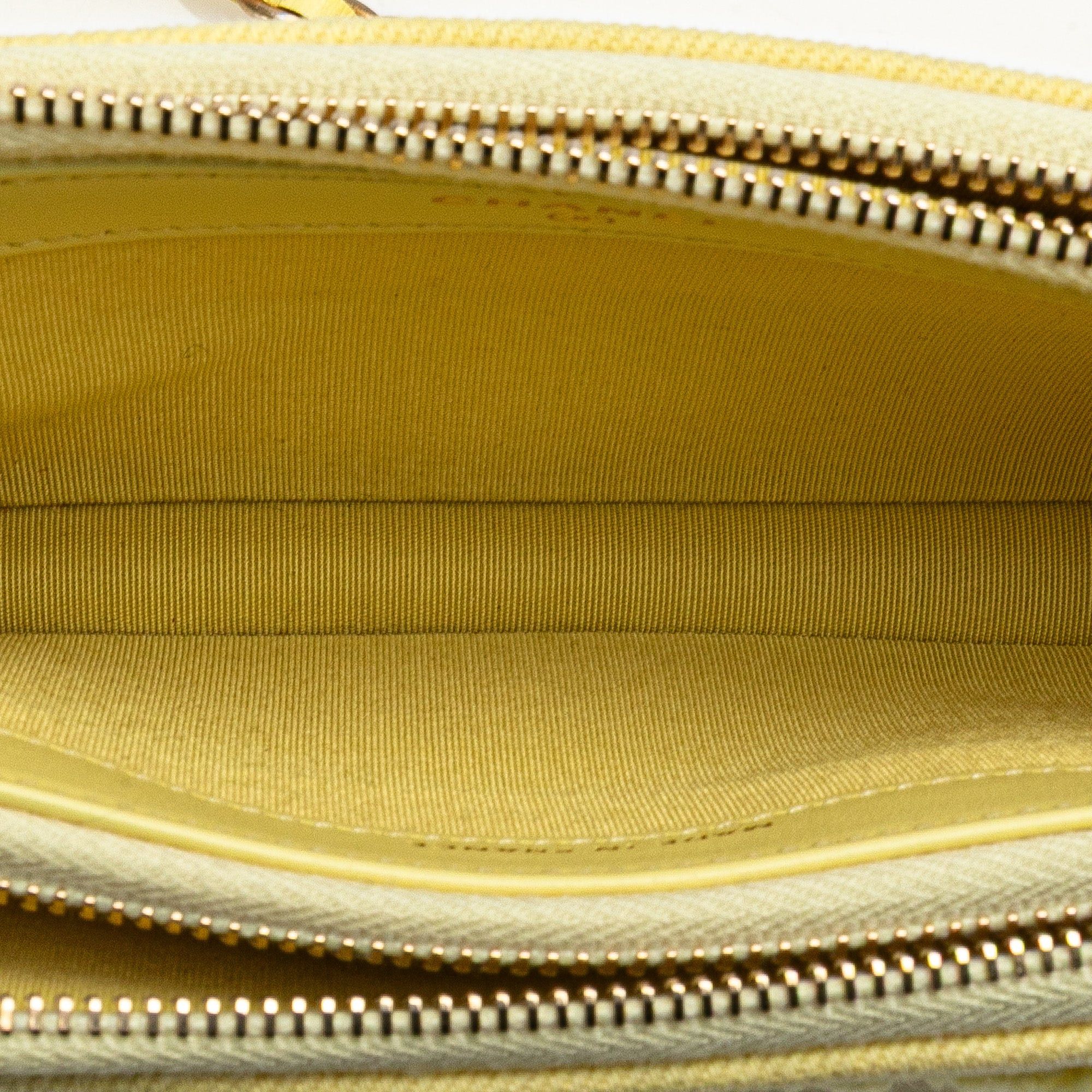 Chanel Chanel Denim Coco Fringe Double Zip Clutch with Chain Yellow Size ONE SIZE - 4 Thumbnail