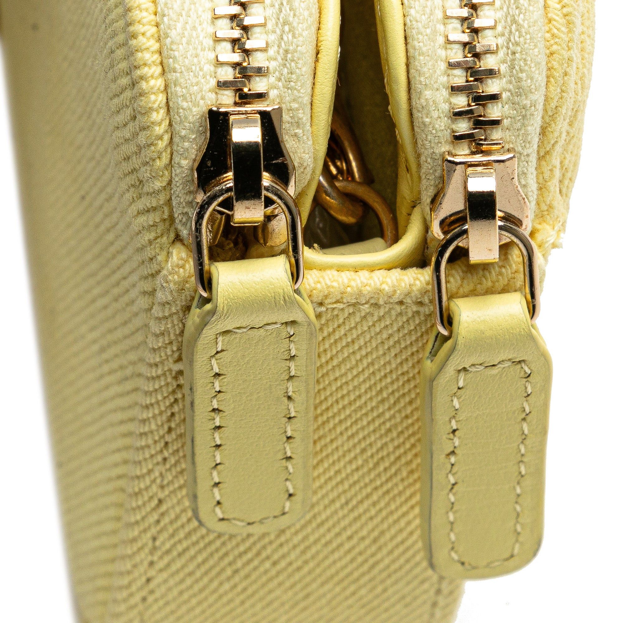 Chanel Chanel Denim Coco Fringe Double Zip Clutch with Chain Yellow Size ONE SIZE - 11 Thumbnail