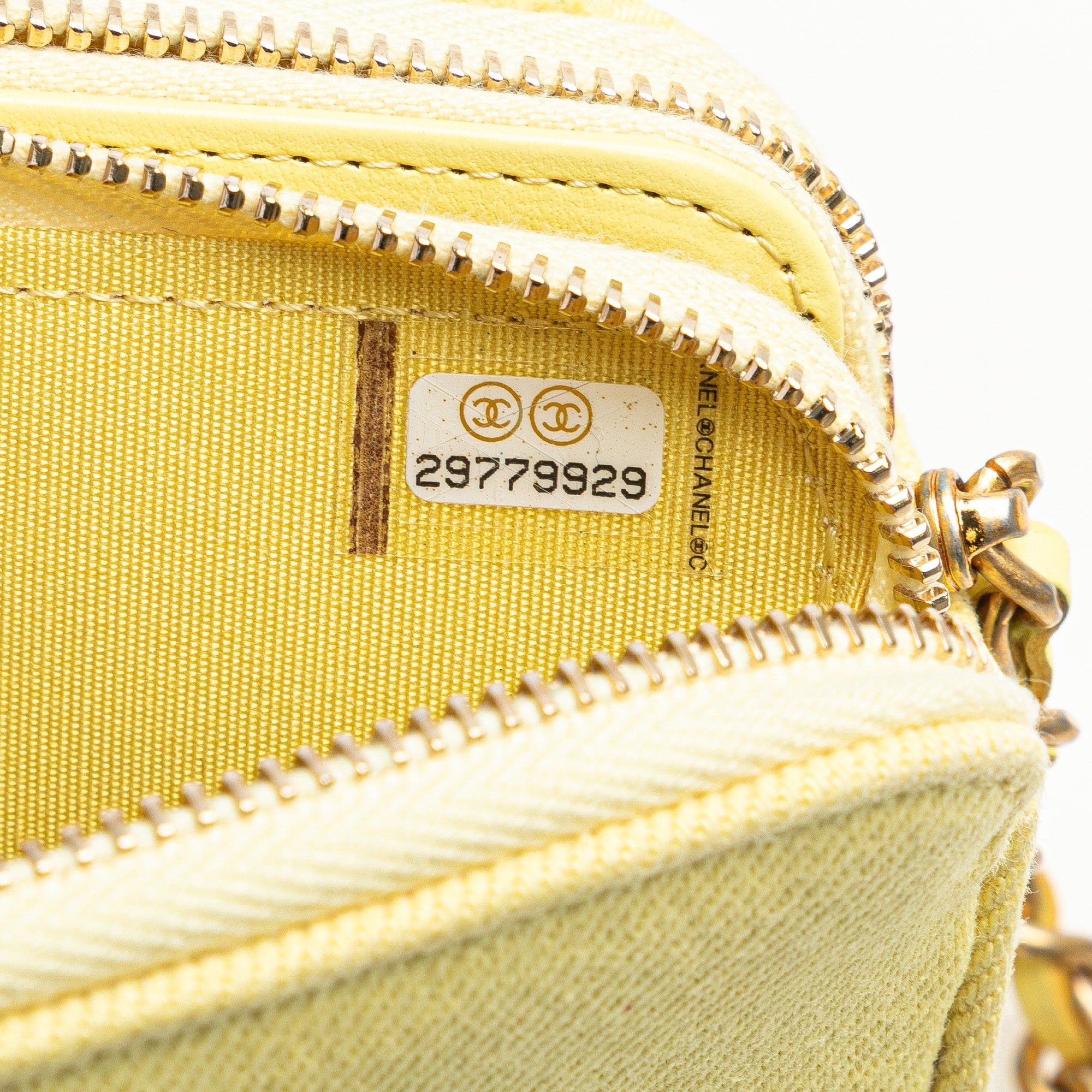 Chanel Chanel Denim Coco Fringe Double Zip Clutch with Chain Yellow Size ONE SIZE - 9 Thumbnail